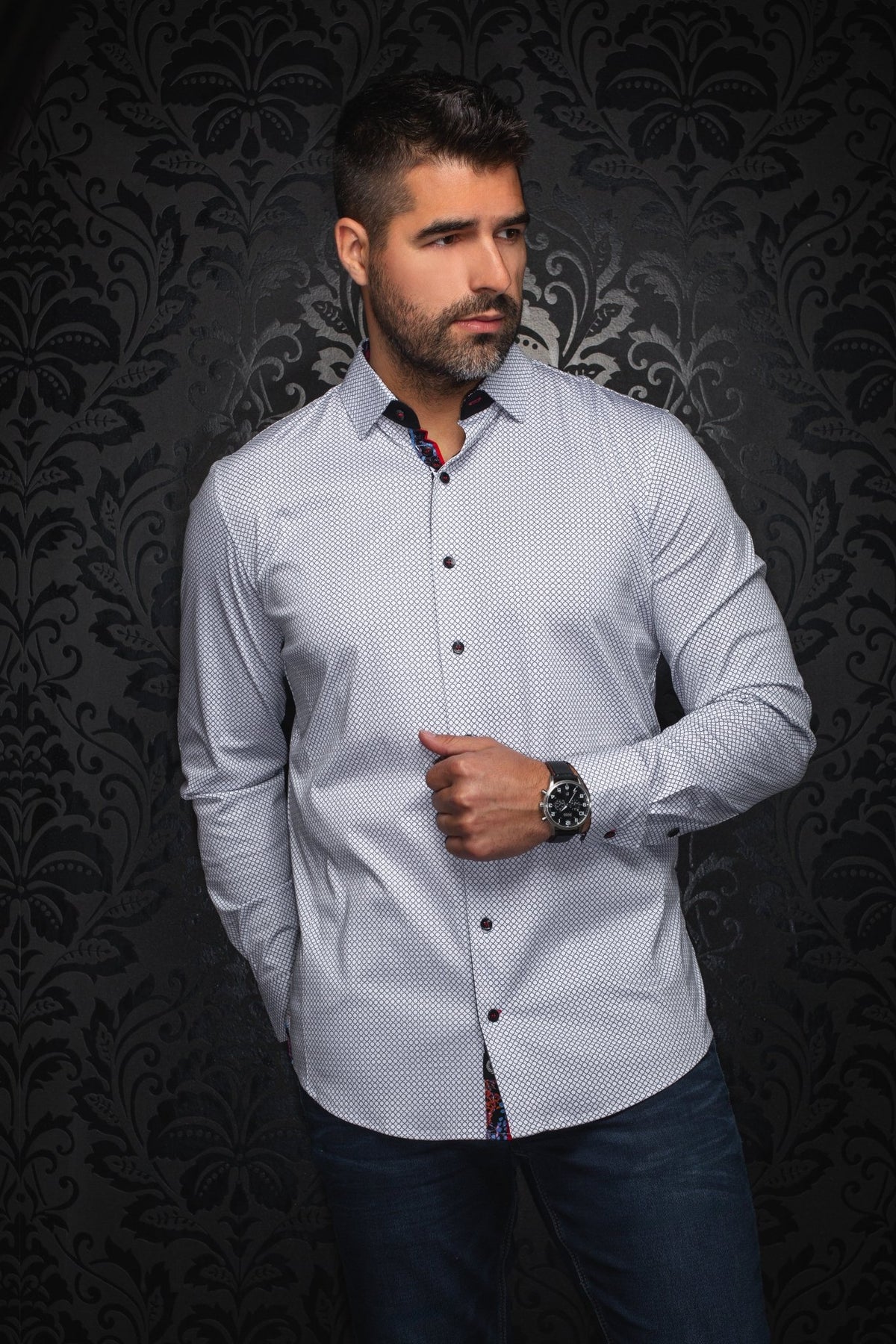 Shirt  SUNDANCE, White Black - AU NOIR