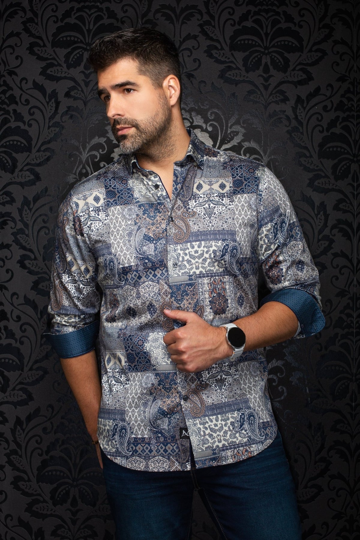 CHEMISE | TITAN, Navy Taupe - AU NOIR