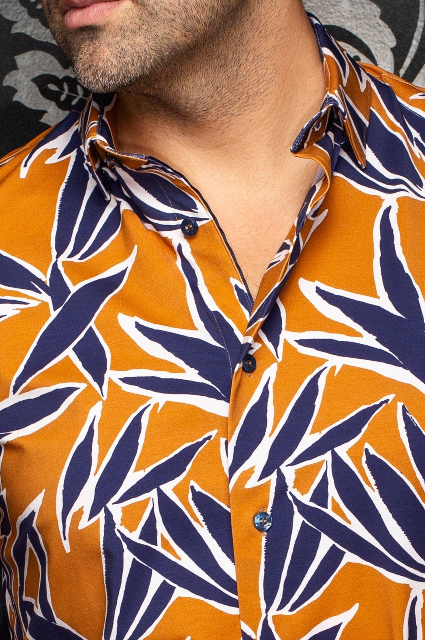 CHEMISE | TYLER, Tobacco Navy - AU NOIR