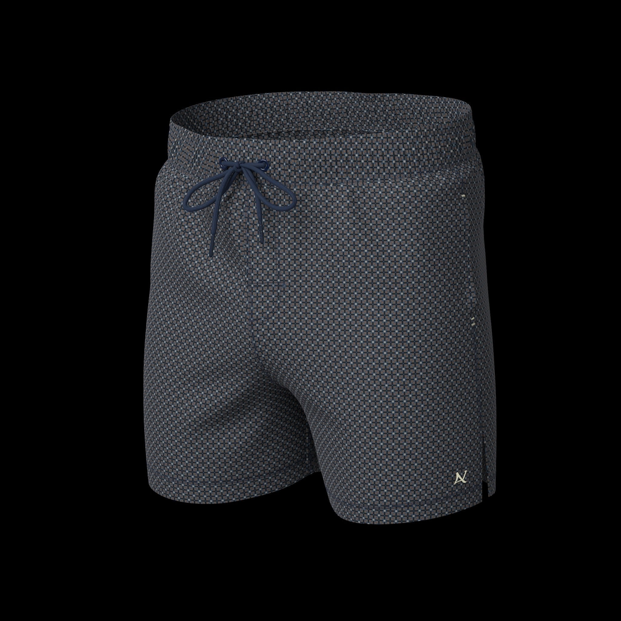 swimsuit  HUNT, azul marino y tabaco - AU NOIR