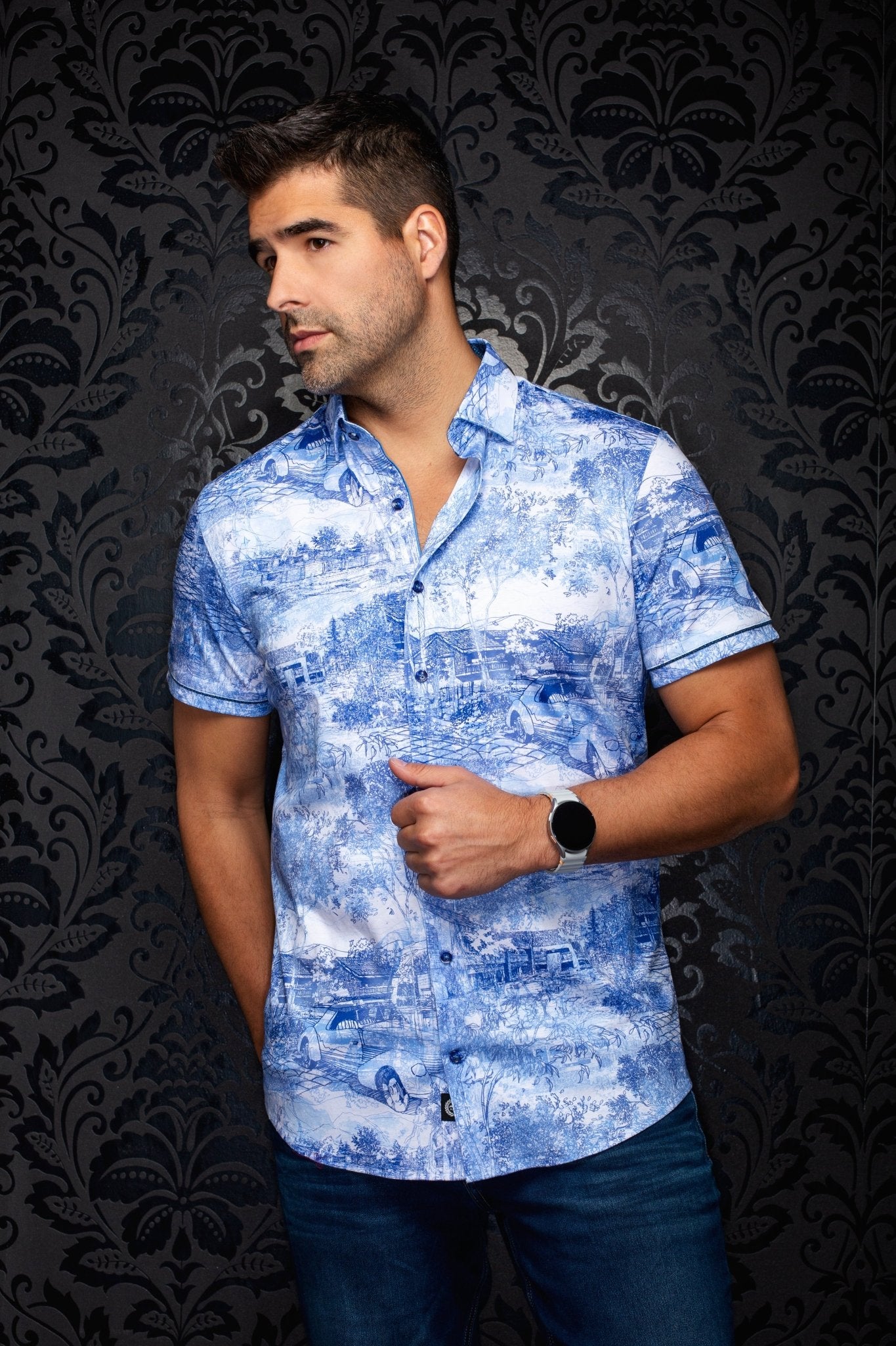 MANCHES COURTES EXTENSIBLE | GAVELSTON, Light Blue - AU NOIR