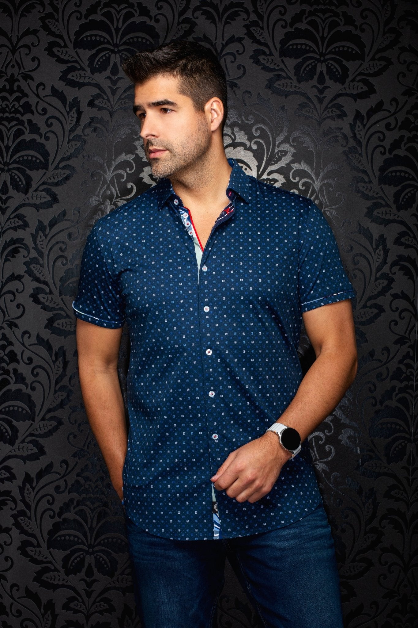 MANCHES COURTES EXTENSIBLE | PATMOS, Navy - AU NOIR