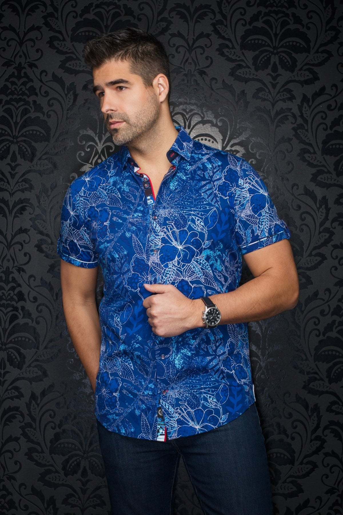 MANCHES COURTES EXTENSIBLE | RONALDO, Blue - AU NOIR