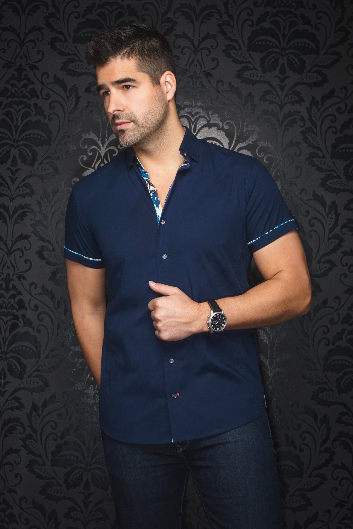 Short Sleeves | FAJARDO, Navy - AU NOIR