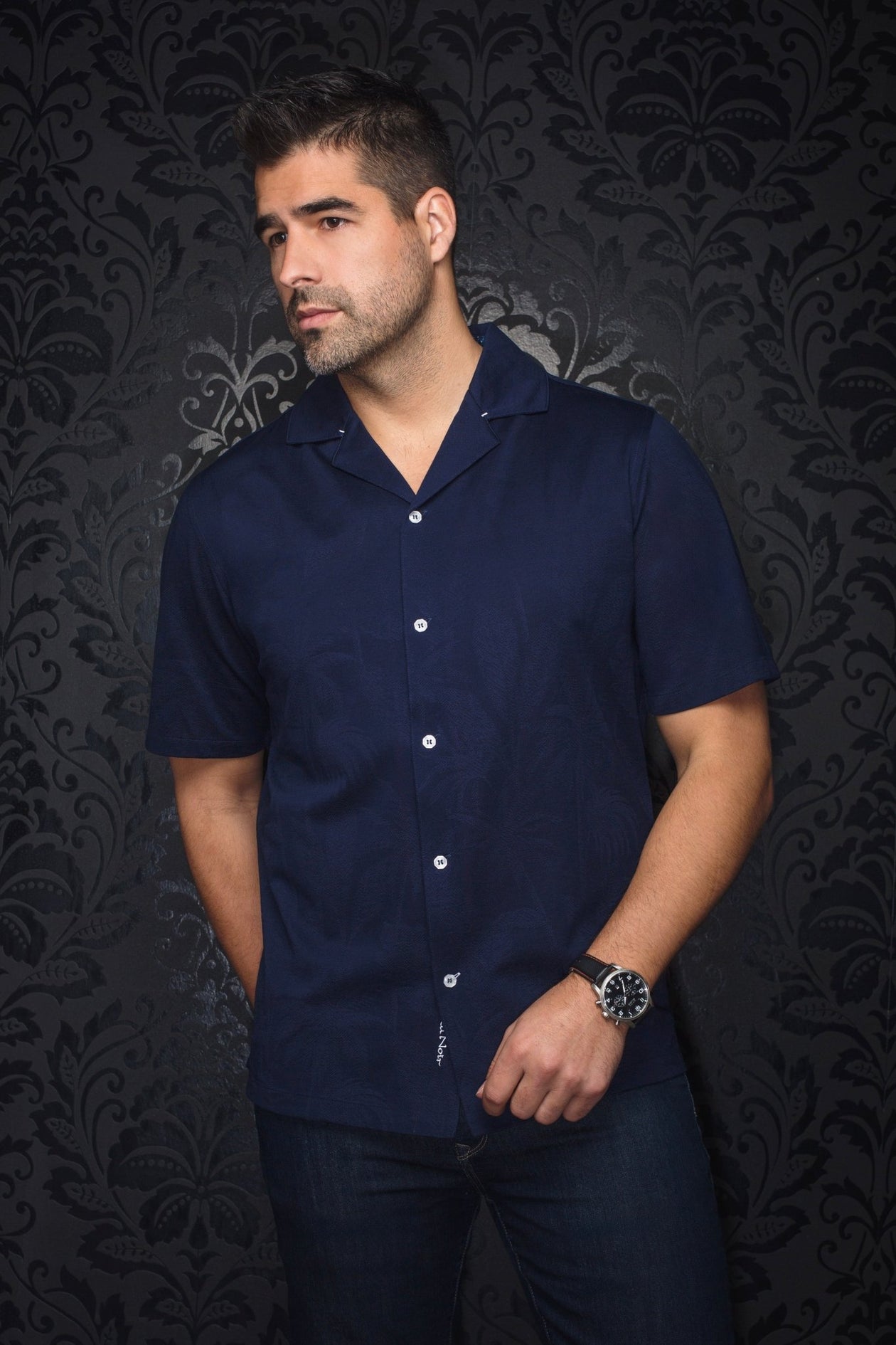 Men's short sleeves dress shirt Shirt - AU NOIR Men's short sleeves dress shirt Shirt - AU NOIR
