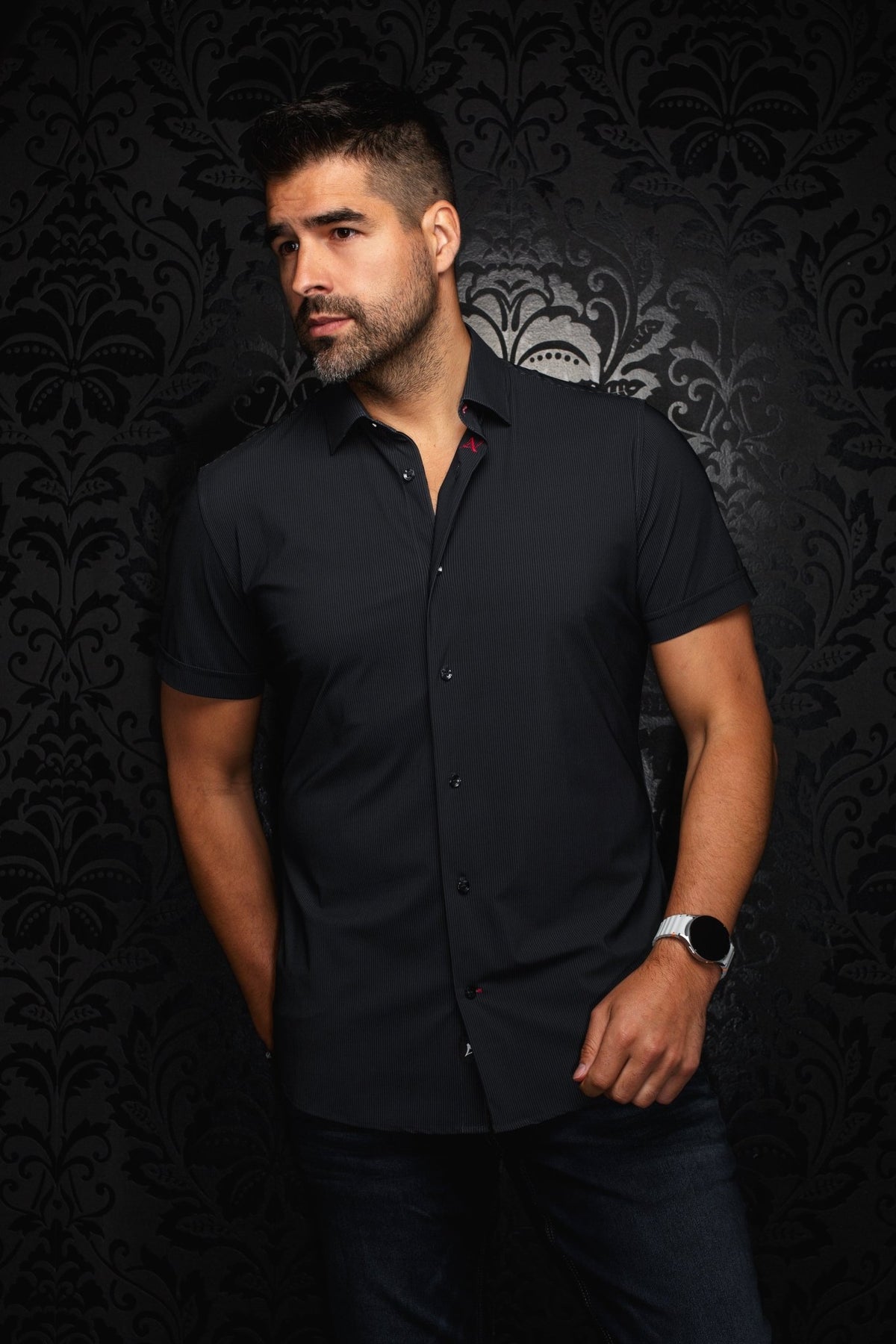 MANGA CORTA DE NYLON | NICK STRP, Negro - AU NOIR