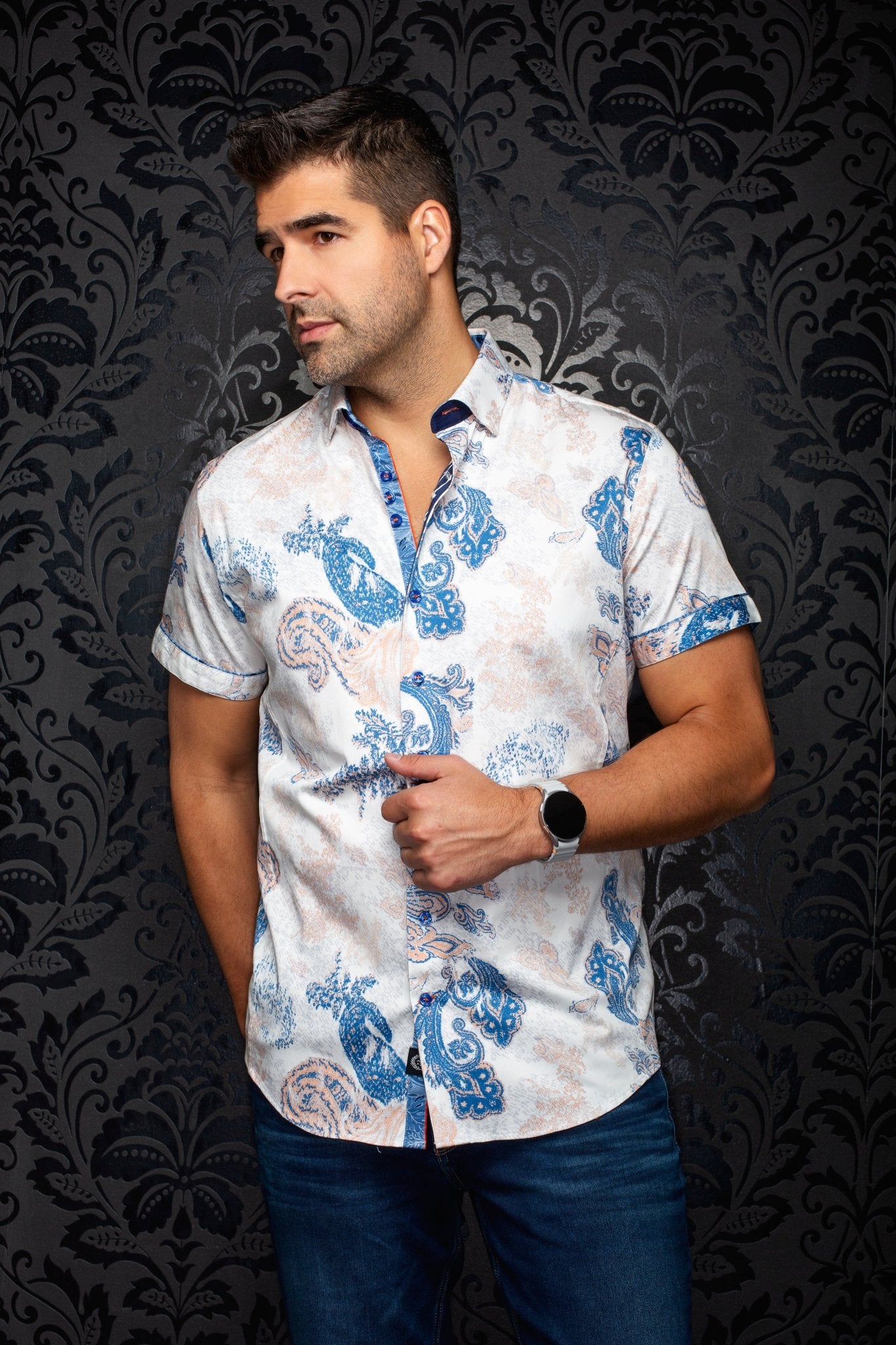 Manches Courtes | WATERFORD, White Orange - AU NOIR