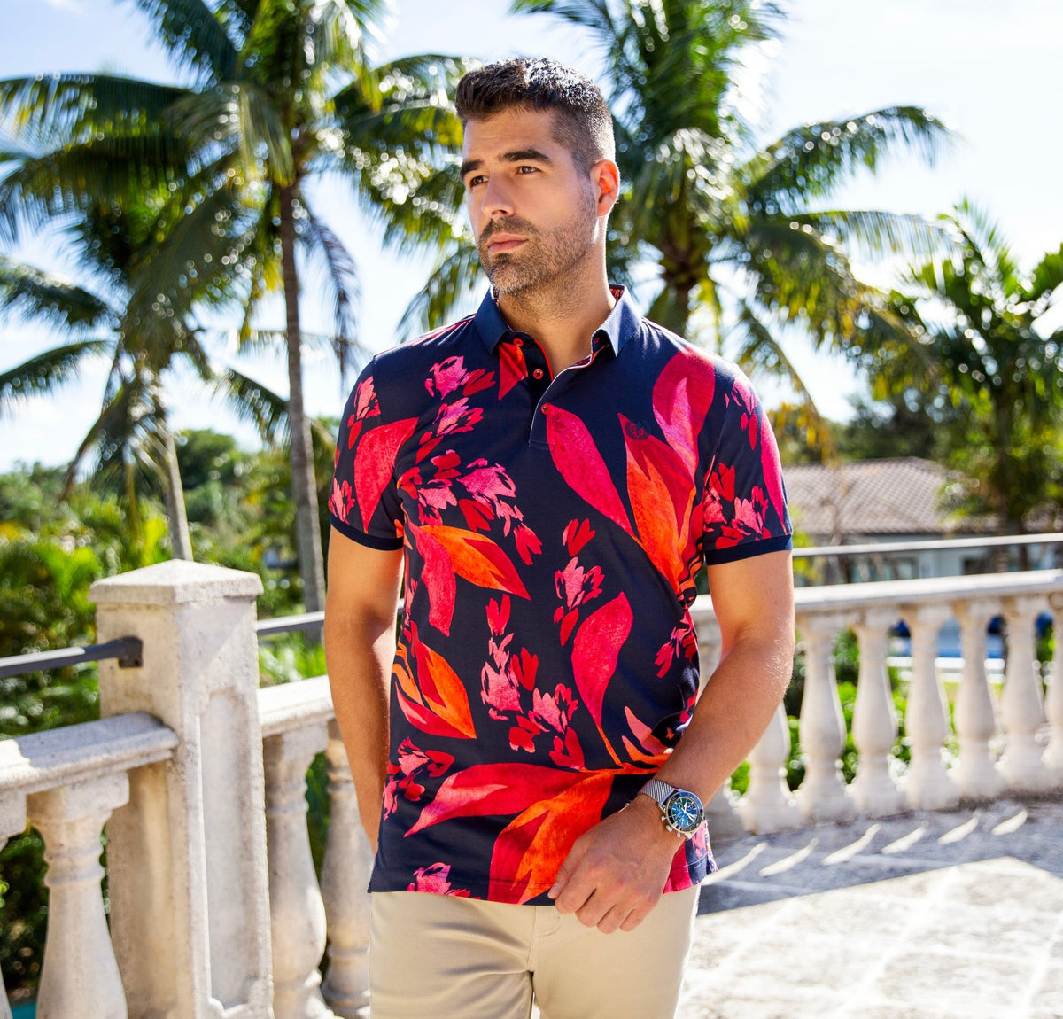 POLO | GLEN, Navy Red - AU NOIR
