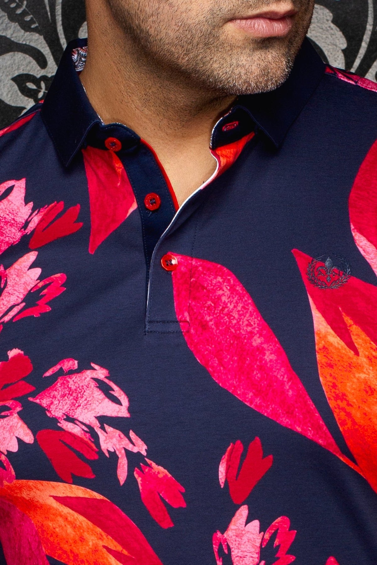 POLO | GLEN, Navy Red - AU NOIR
