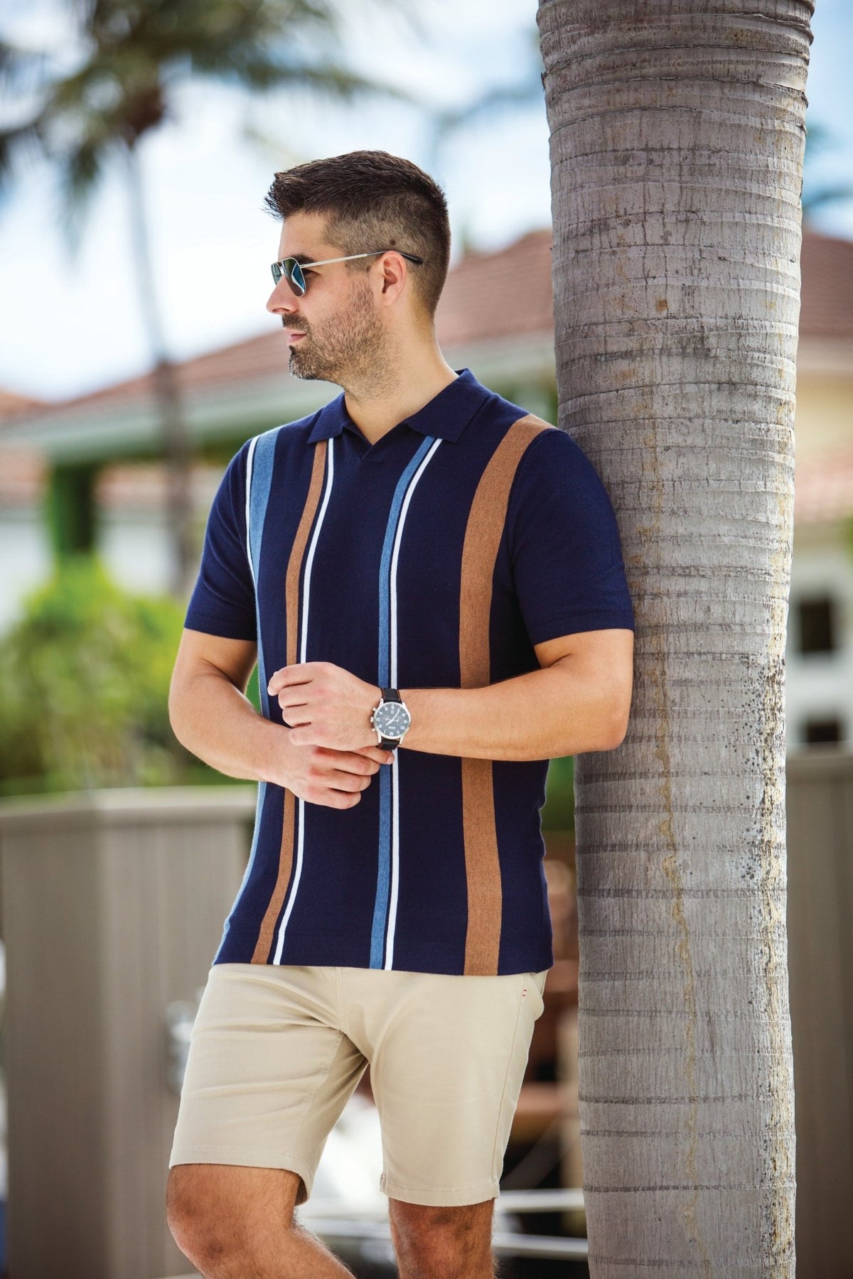 MERINO WOOL POLO SHIRT | AVERY, Navy - AU NOIR