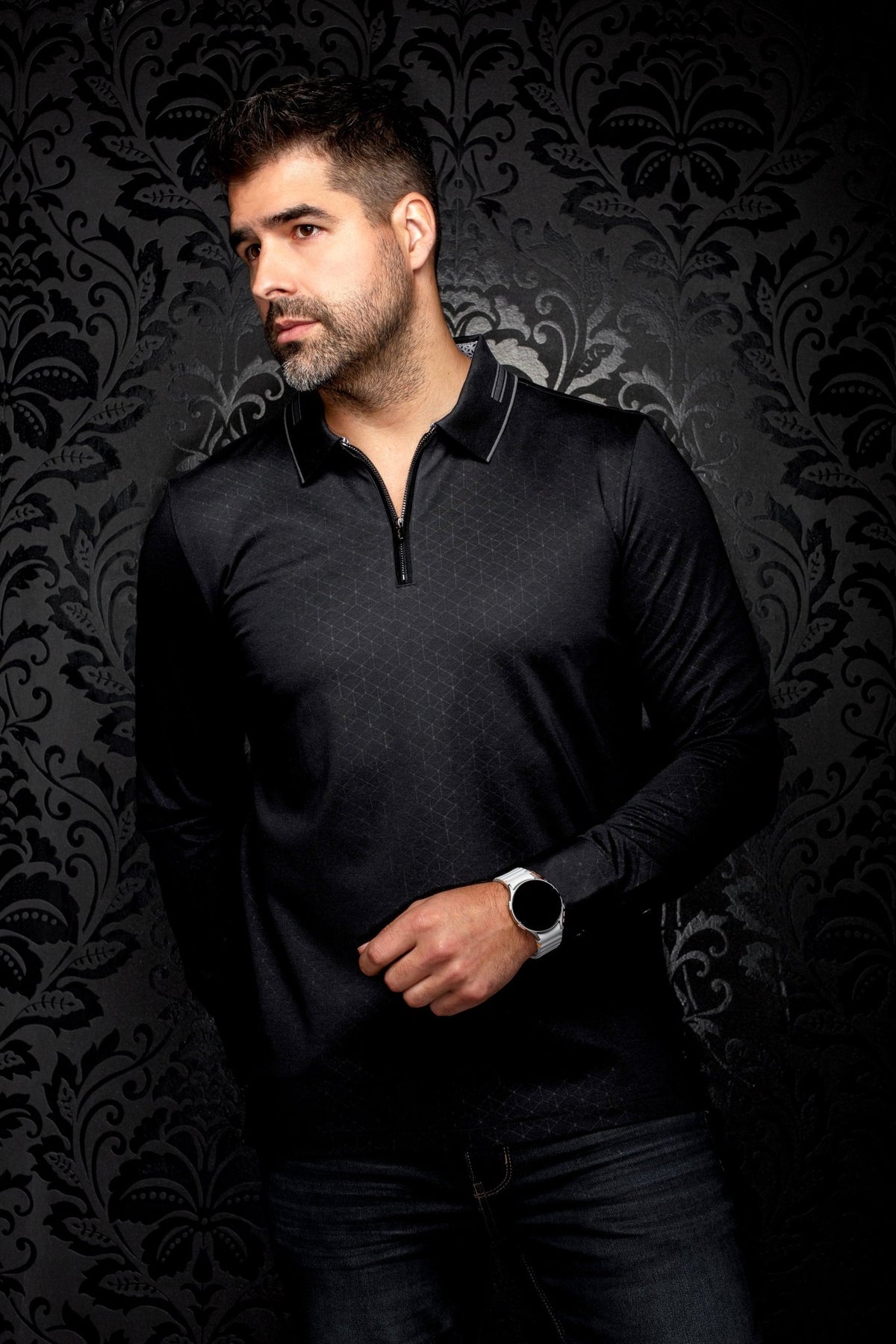 POLO MANCHES LONGUES | AVENOR, Black - AU NOIR
