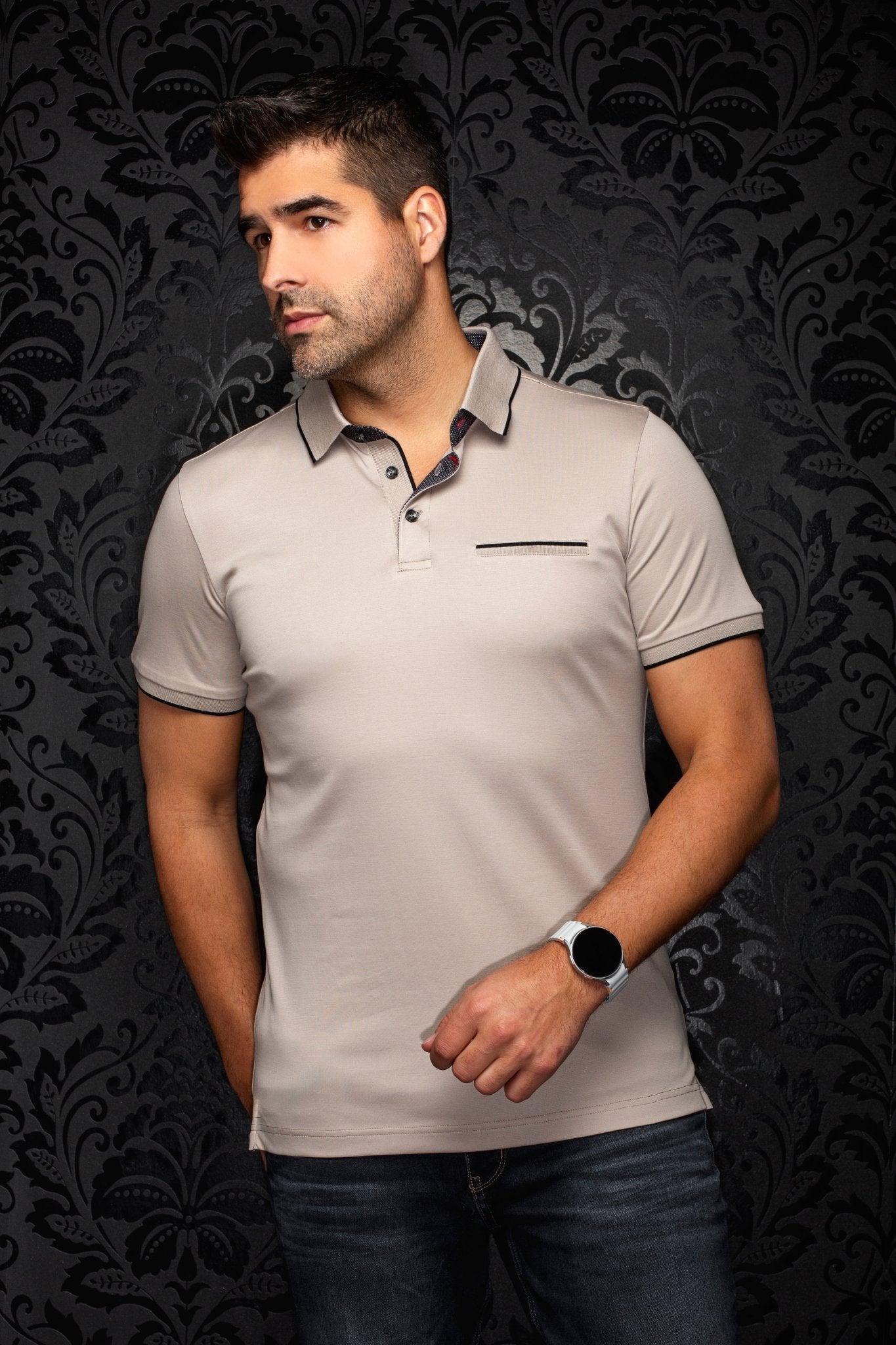 Polo Shirt | MERCURY, Stone - AU NOIR