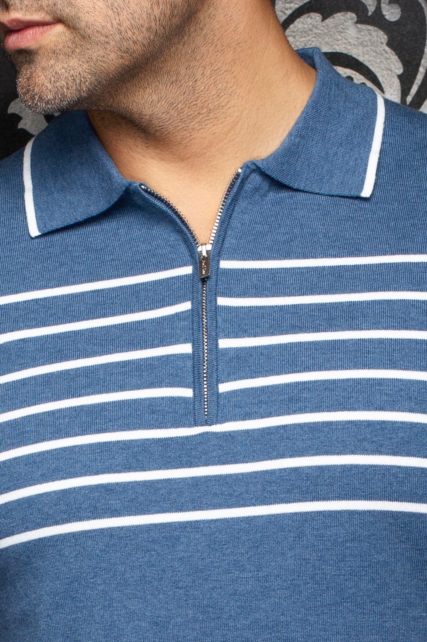 POLO DE PUNTO | OBAN, verde azulado - AU NOIR