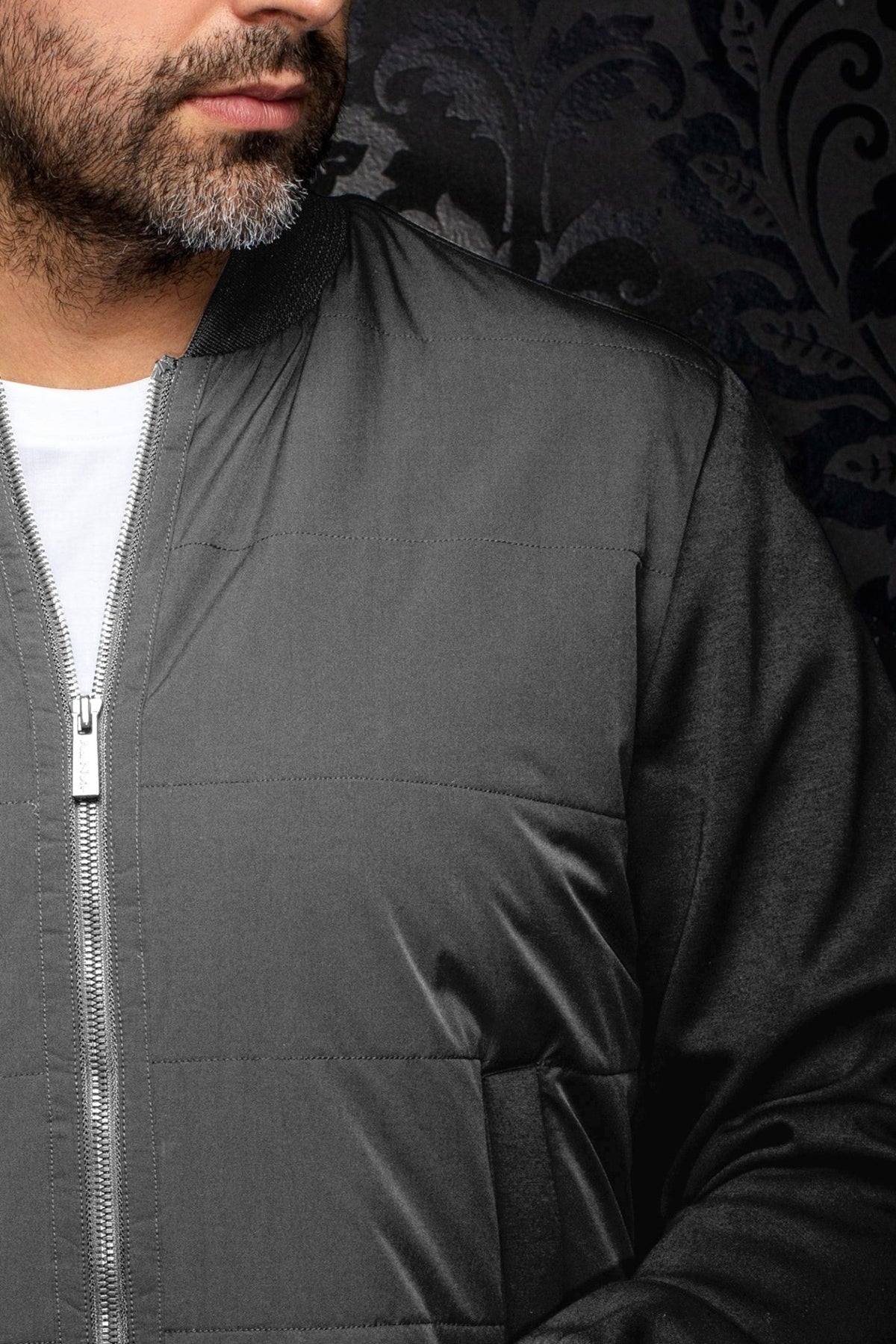 Veste Bomber | LAMBERT, Charcoal - AU NOIR