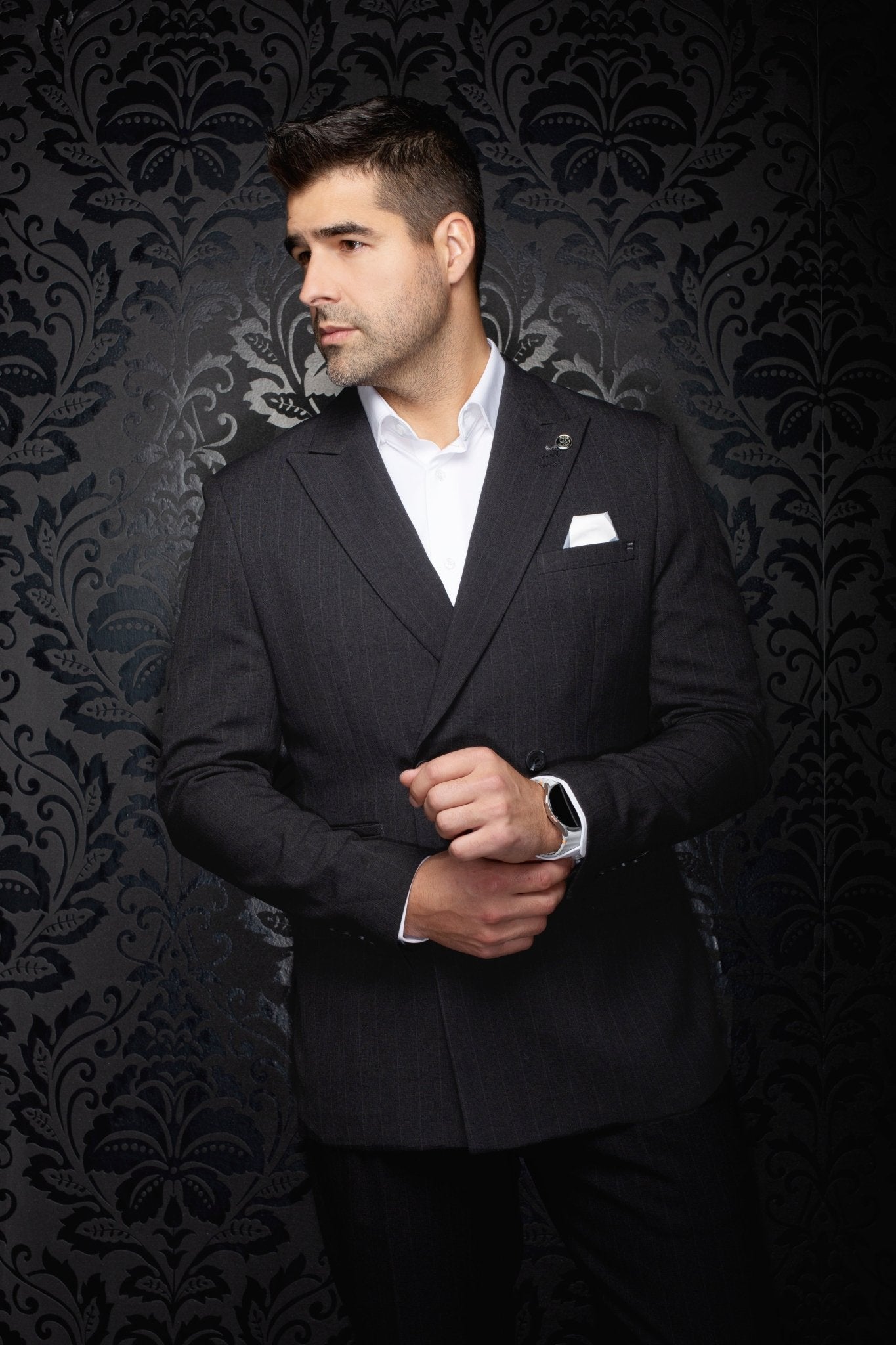 VESTON DOUBLE BOUTONNAGE | BOMER, Black - AU NOIR