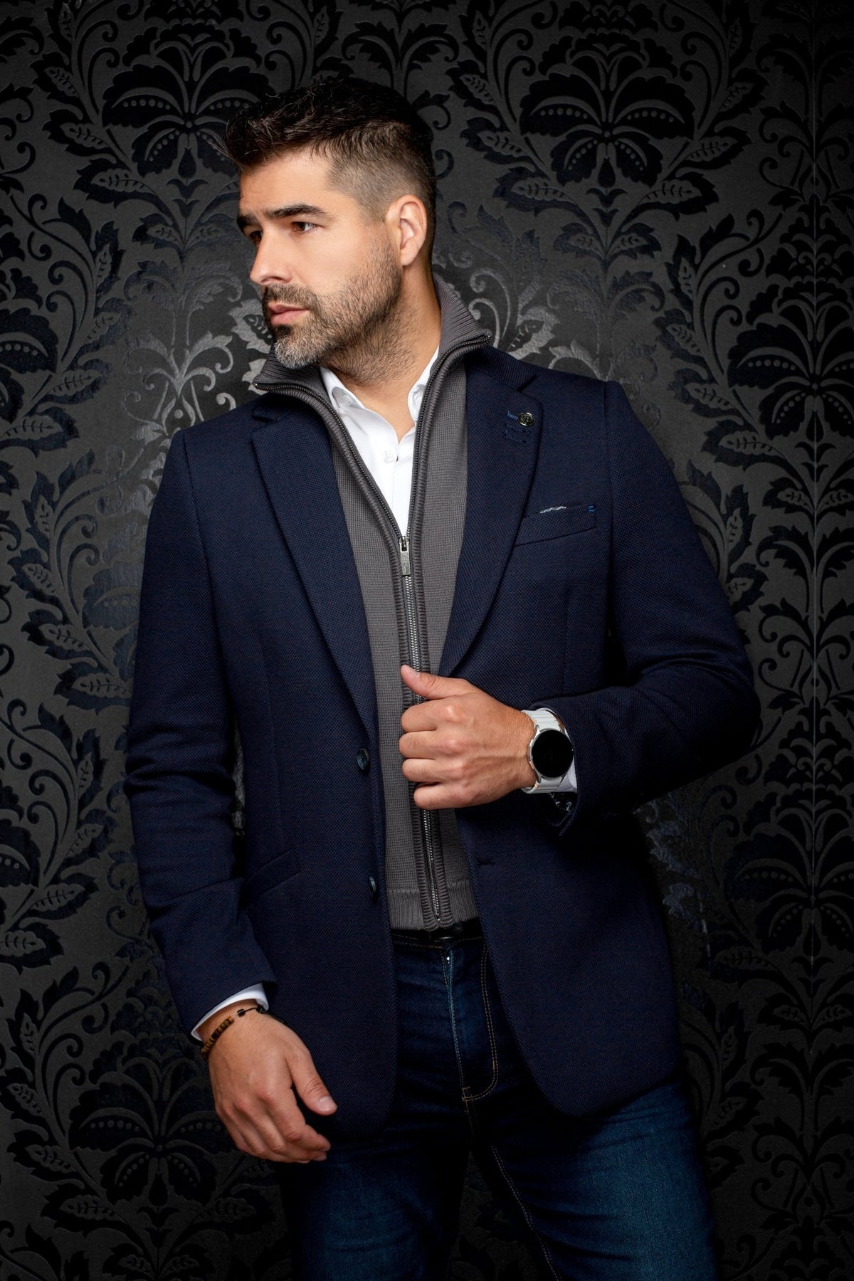 VESTON | FOCAL-MOCK, Navy - AU NOIR