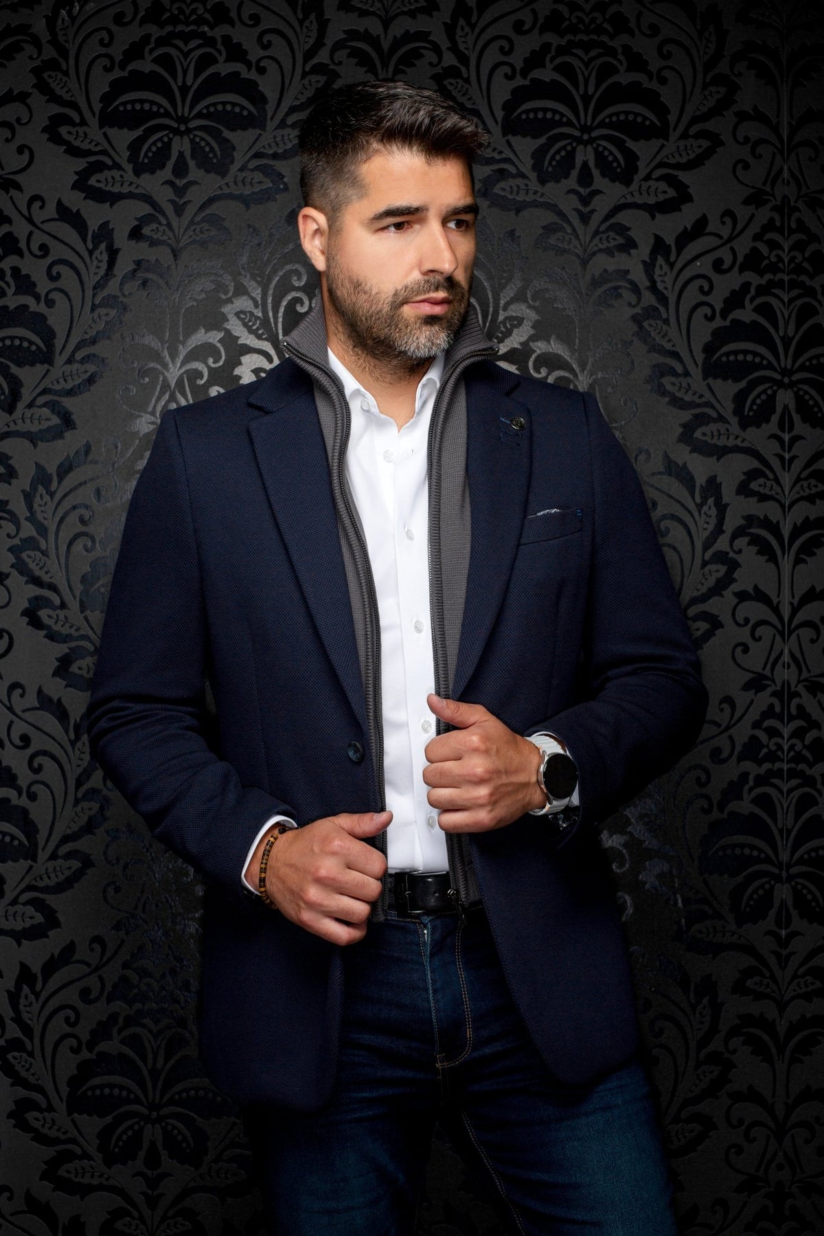 VESTON | FOCAL-MOCK, Navy - AU NOIR