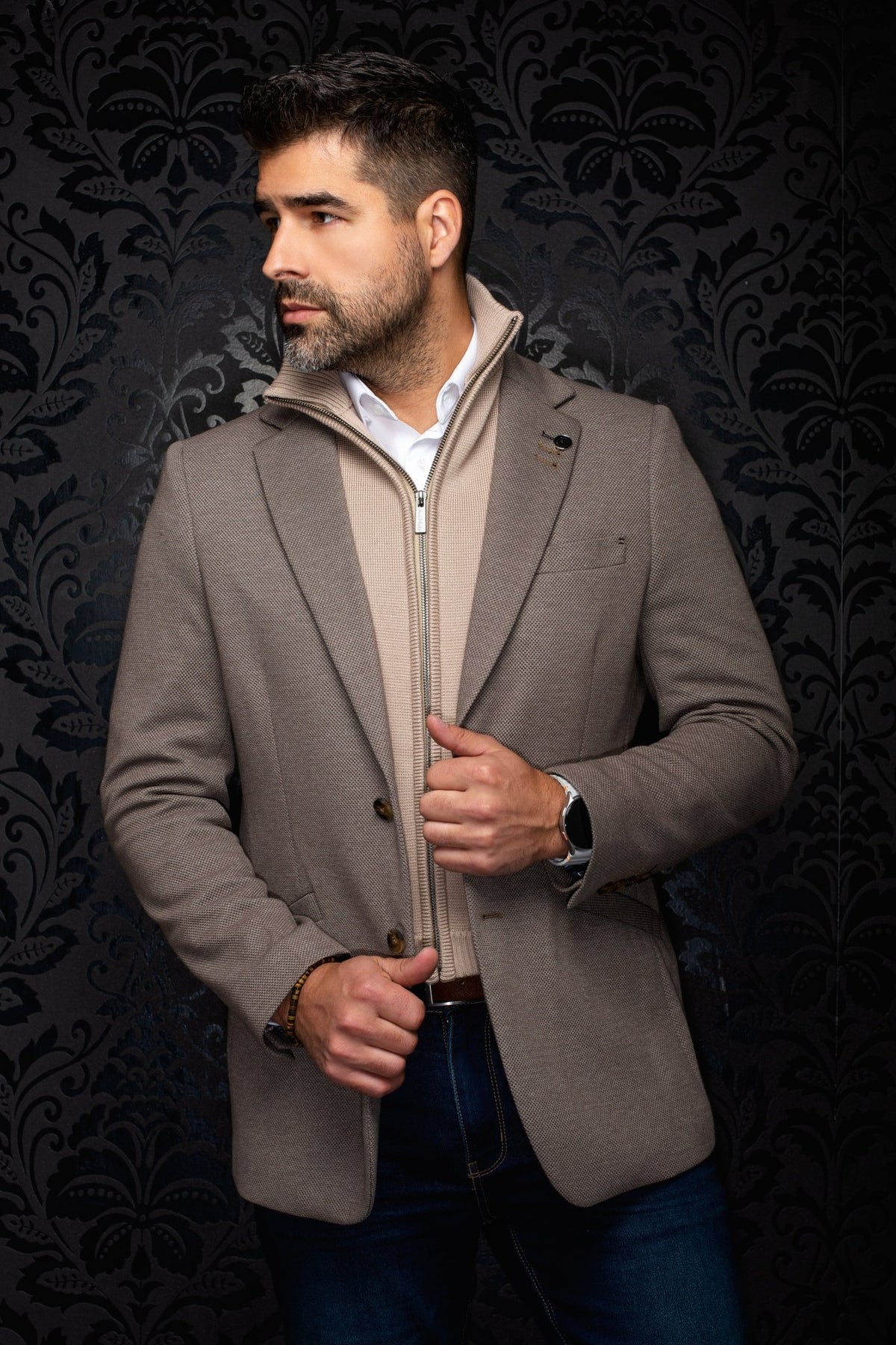 VESTON | FOCAL-MOCK, Taupe - AU NOIR