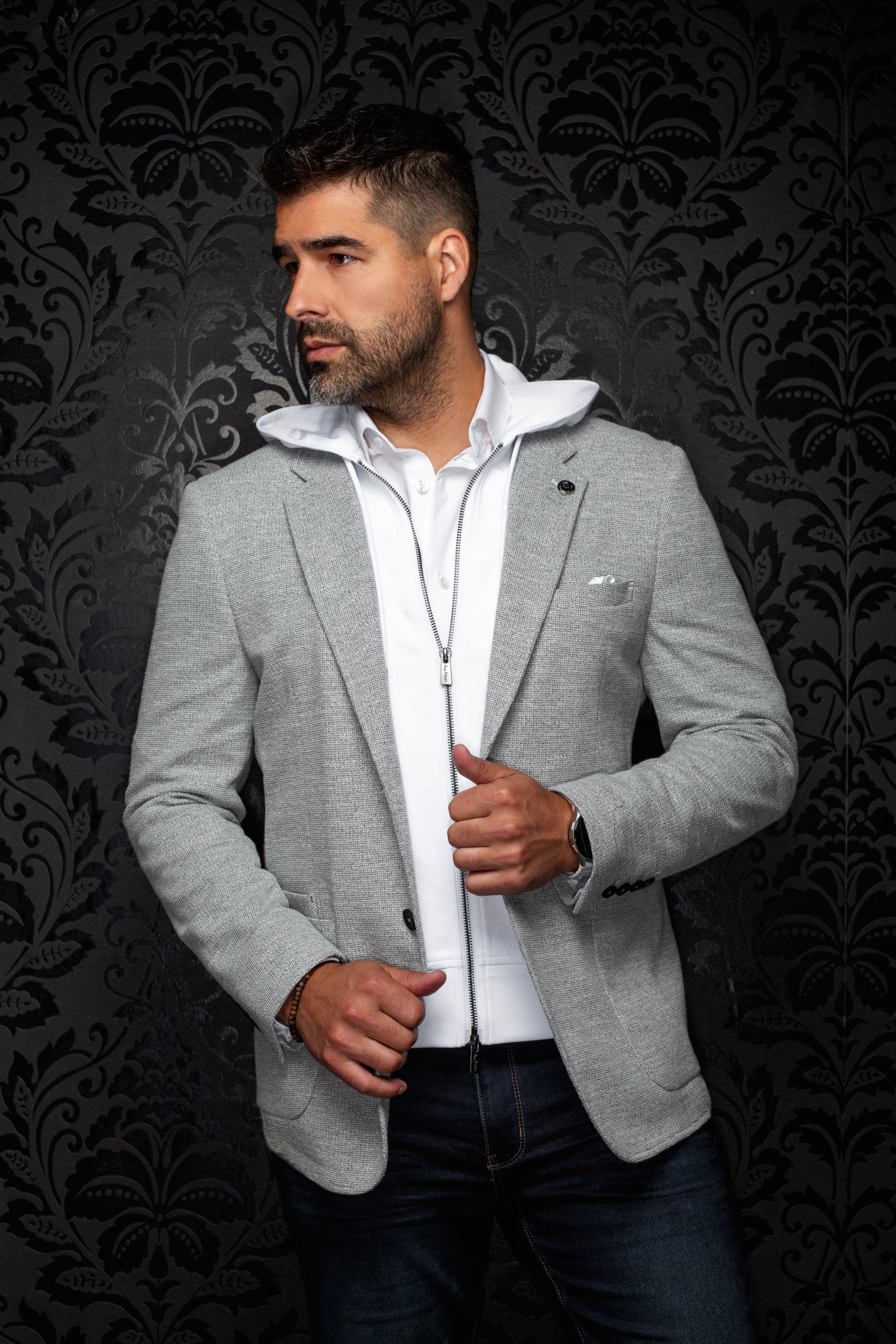 Blazer  NOAH-HOOD, Gray - AU NOIR