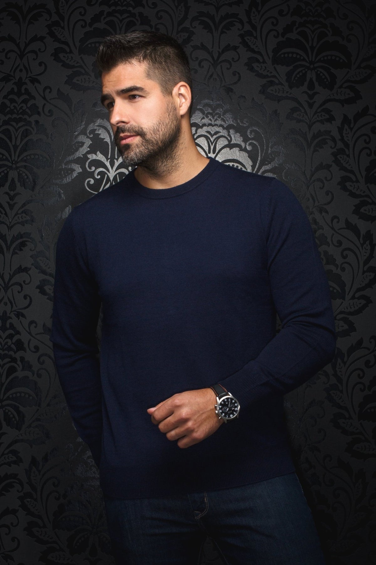 JERSEY DE LANA MERINO | MARINI, azul marino - AU NOIR