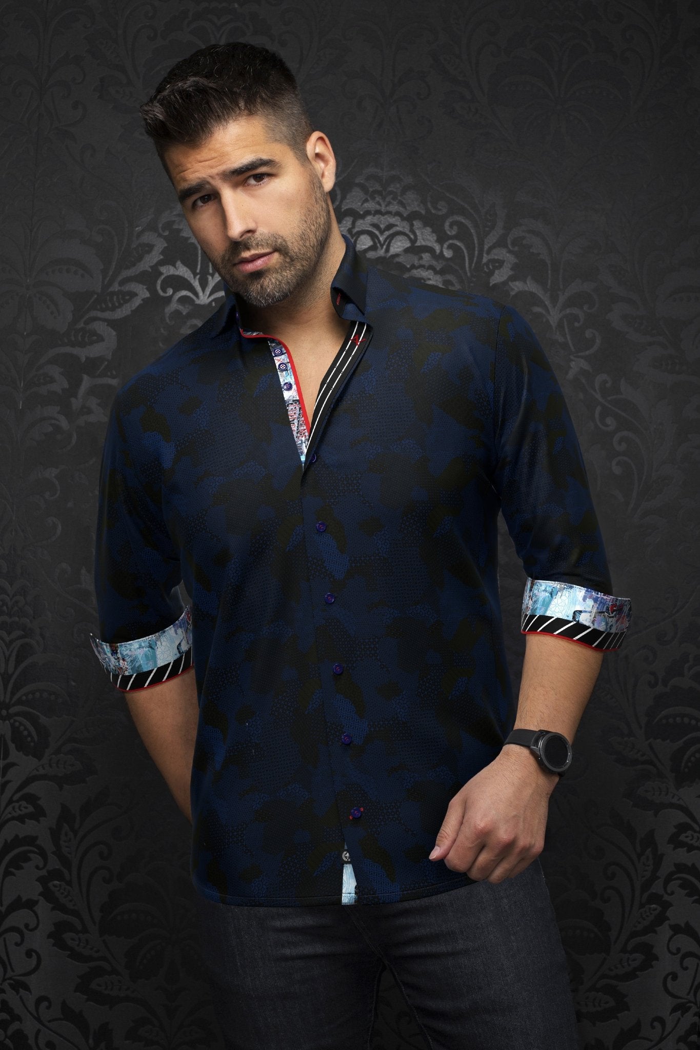 shirt | ABRAHAM, Black Royal - AU NOIR