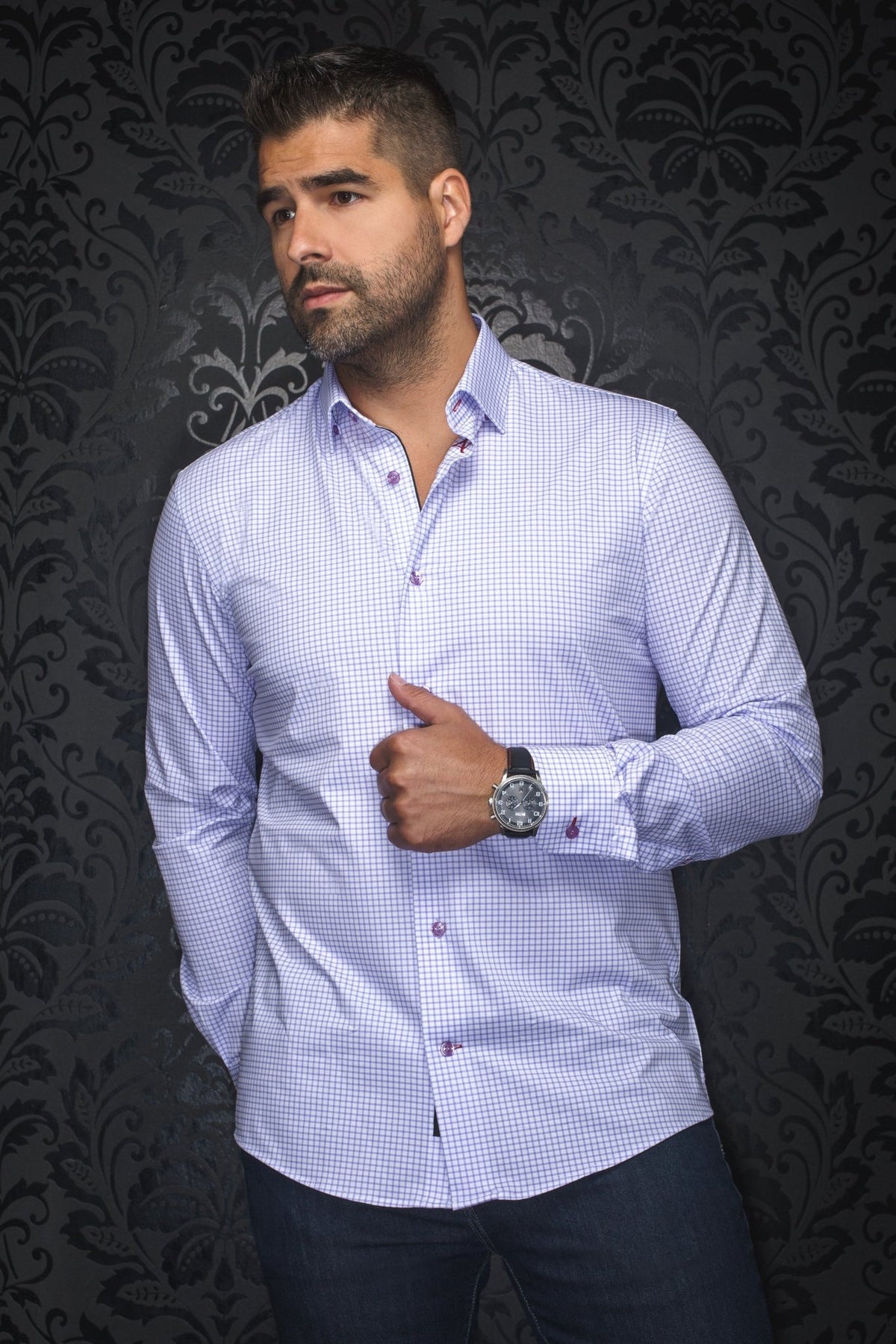 Camisa  ALEXANDER-WPC, lavanda - AU NOIR
