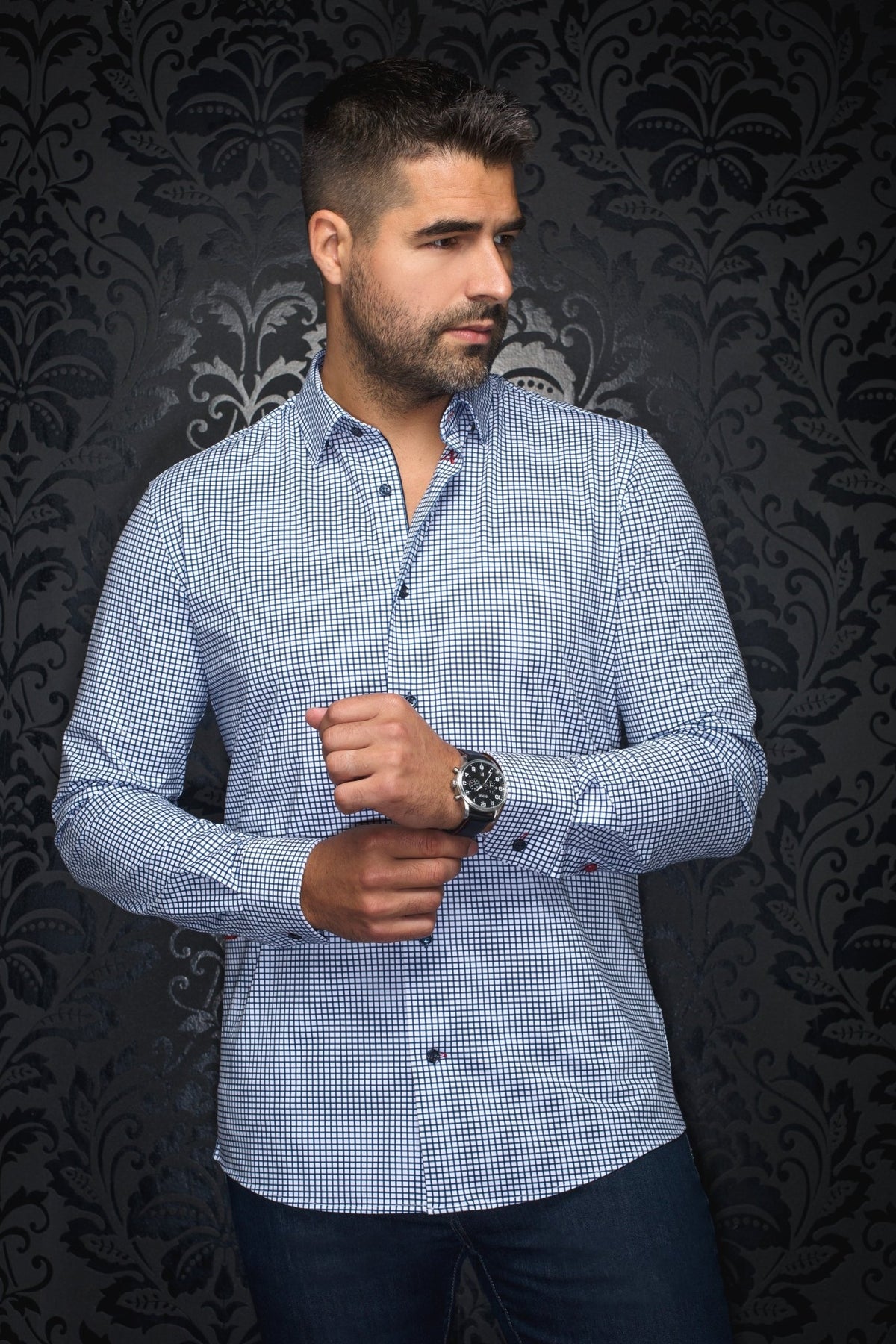 Camisa  ALEXANDER-WPC, azul marino - AU NOIR