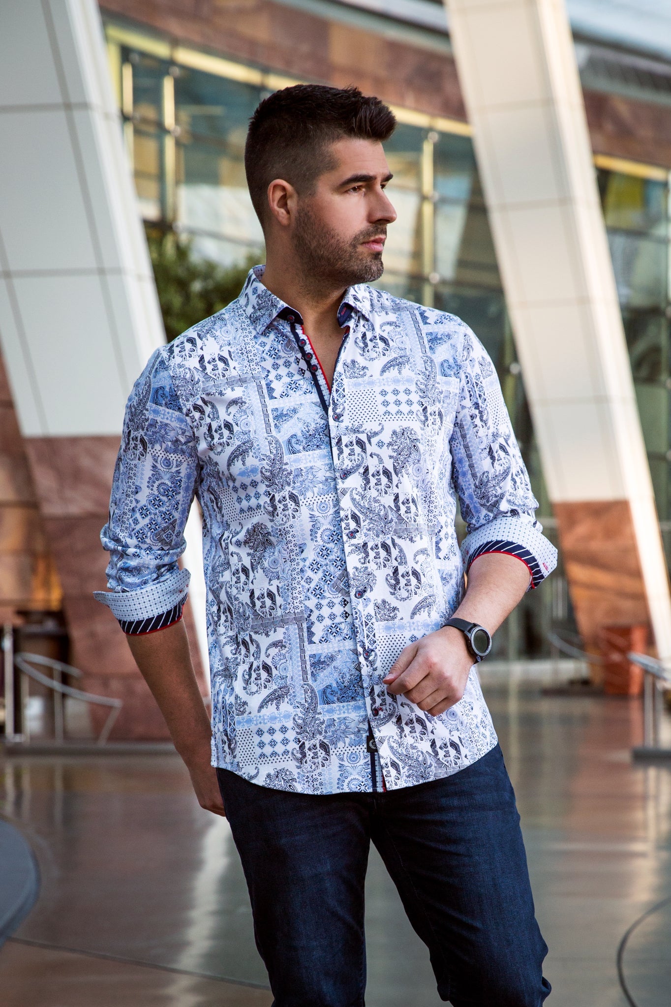 Chemise | BORNEO, Light Blue - AU NOIR