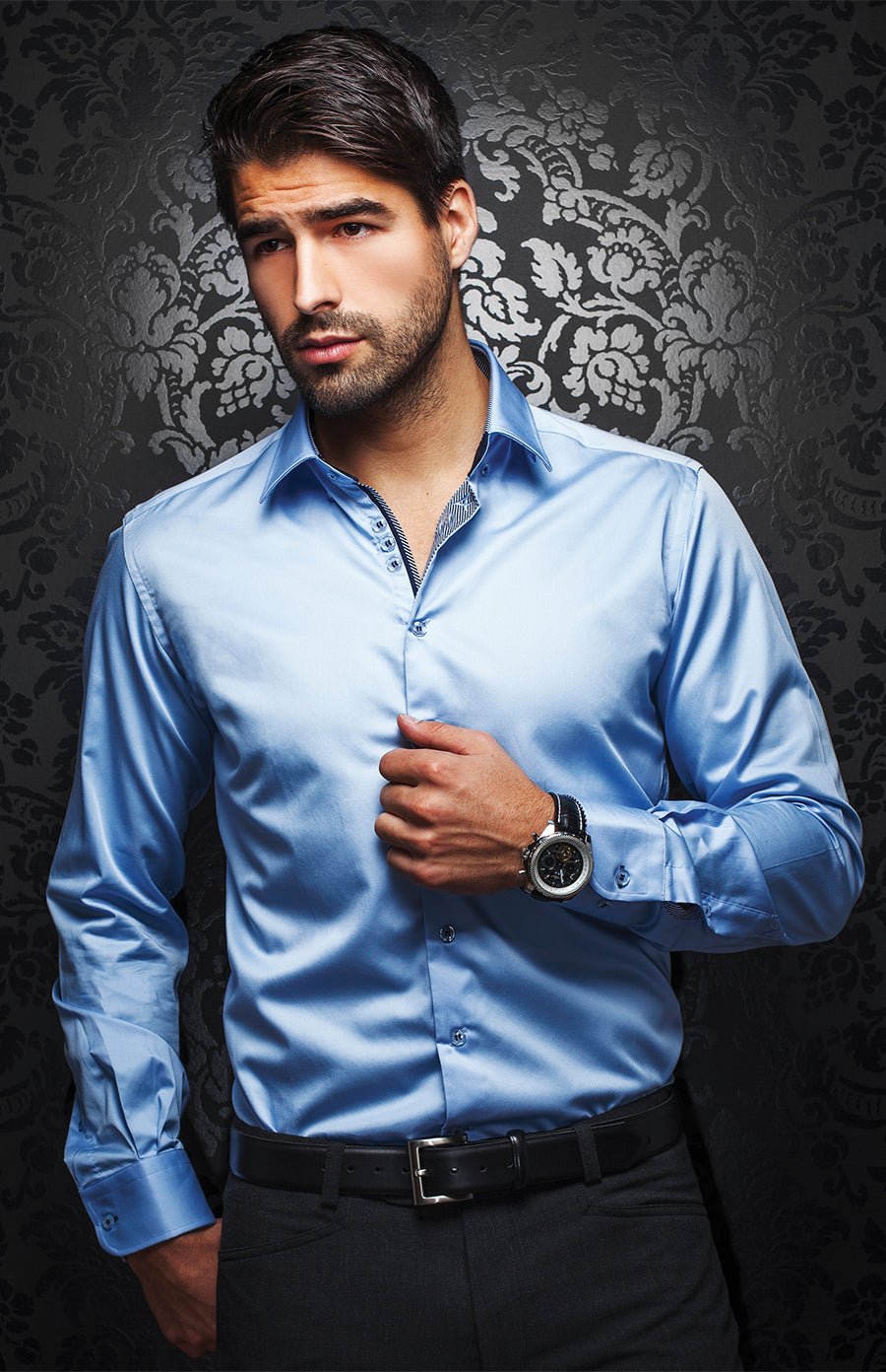 Camisa  FERRE, azul claro - AU NOIR