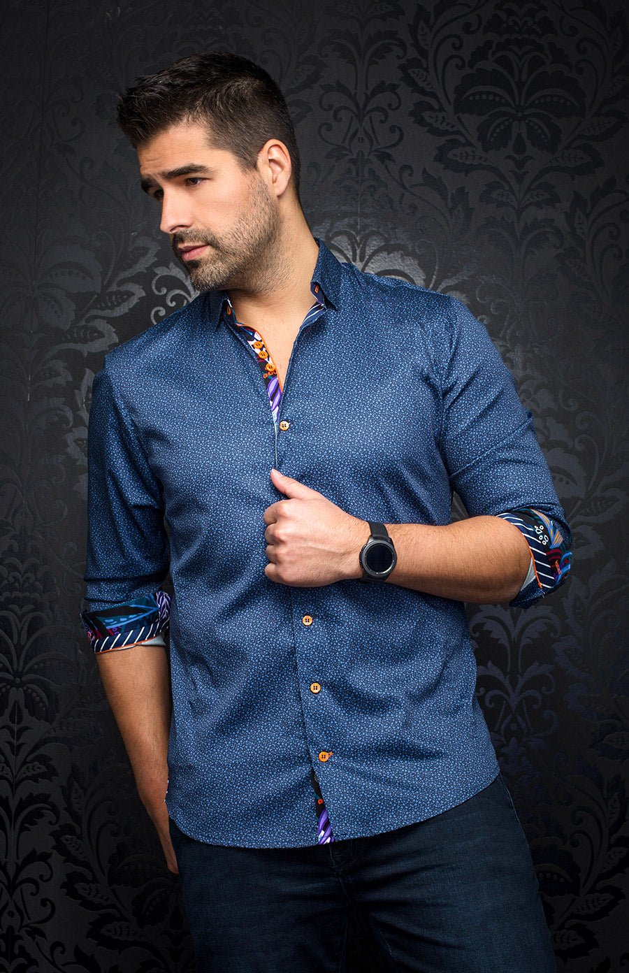 Chemise - MOZI, Navy - AU NOIR