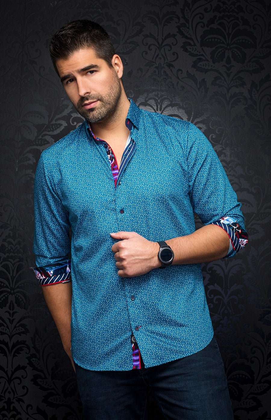 Chemise - MOZI, Teal - AU NOIR