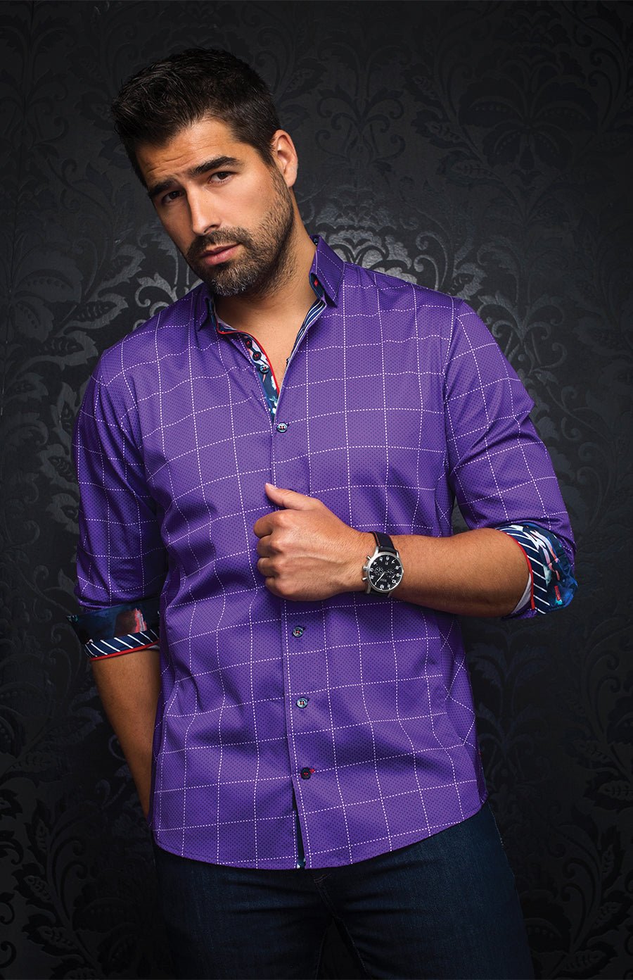 Shirt | ROVNO, purple - AU NOIR