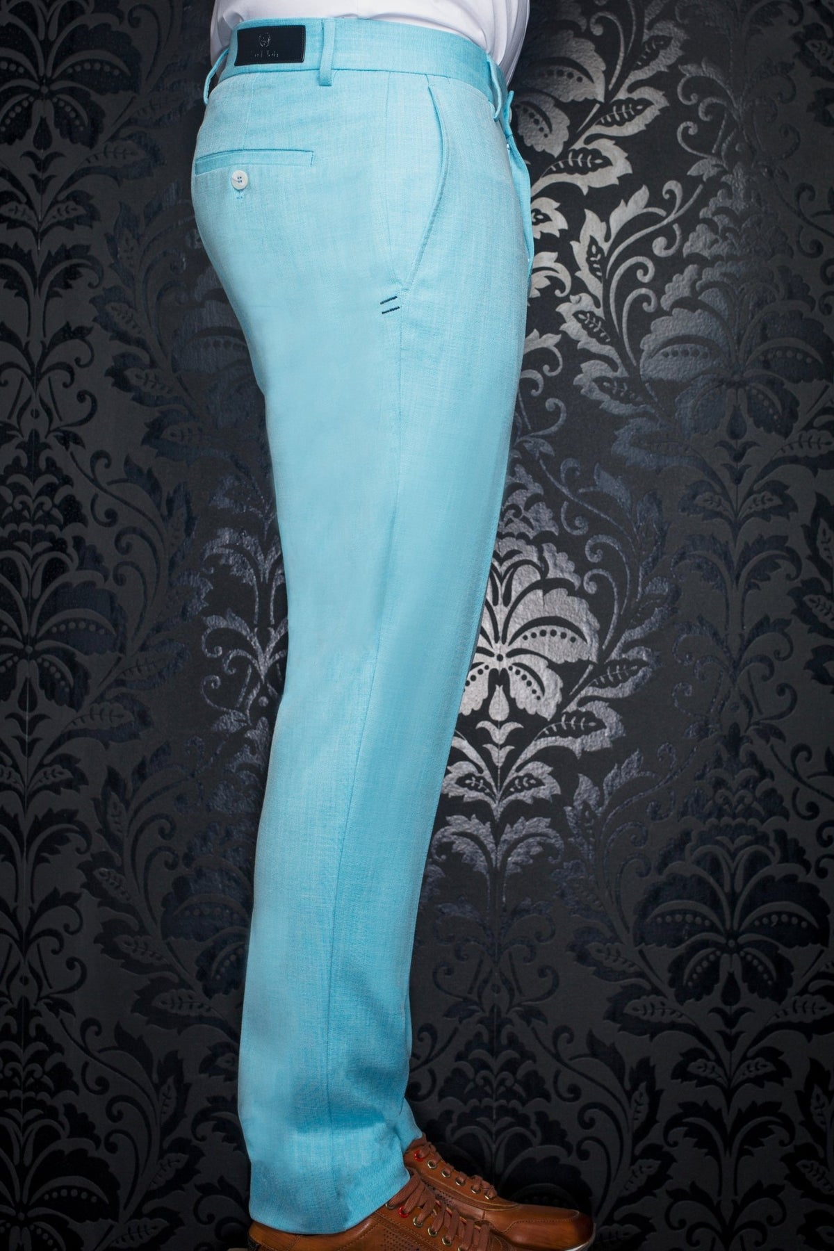 PANTS  WESSON-LANCASTER, Turquoise - AU NOIR