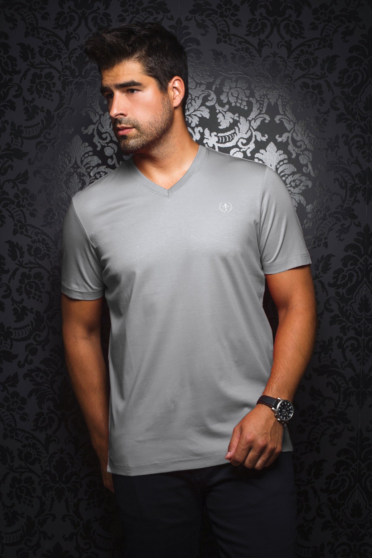 T-shirt | MICHAEL-V, light grey - AU NOIR
