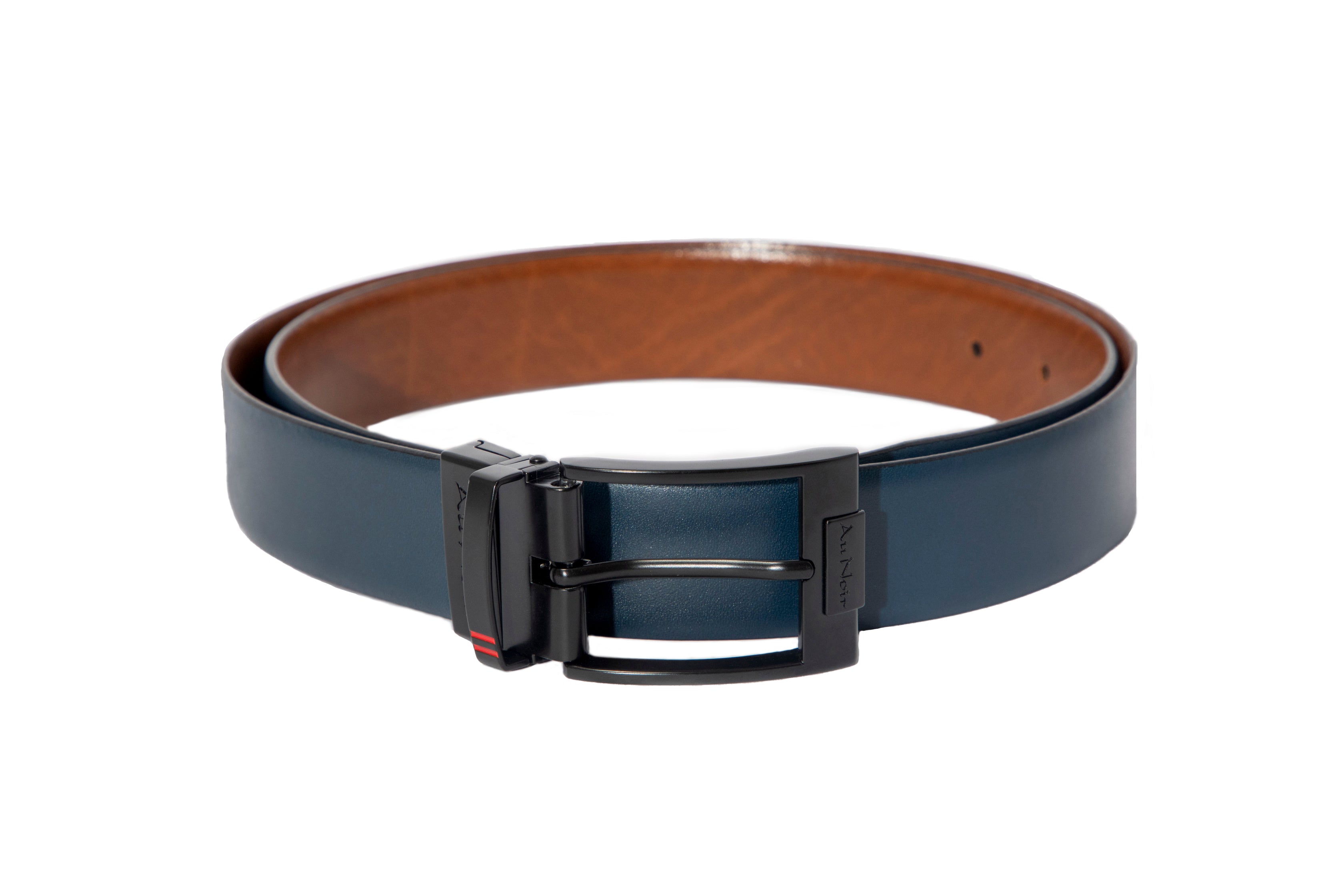 REVERSIBLE BELT | DESOTO BLACK, tan-navy