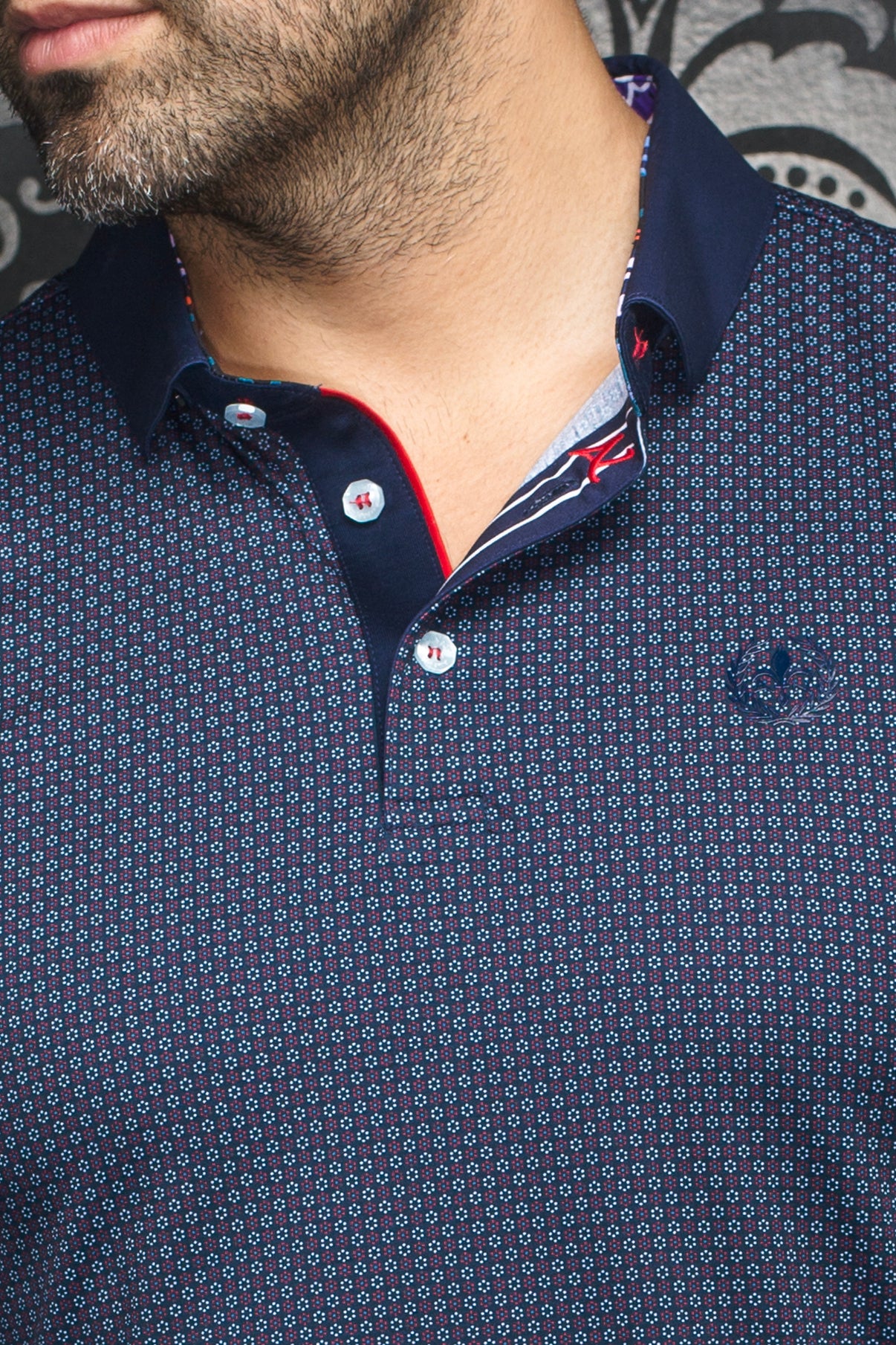 POLO LONG SLEEVES | GOLDONI, Navy Red