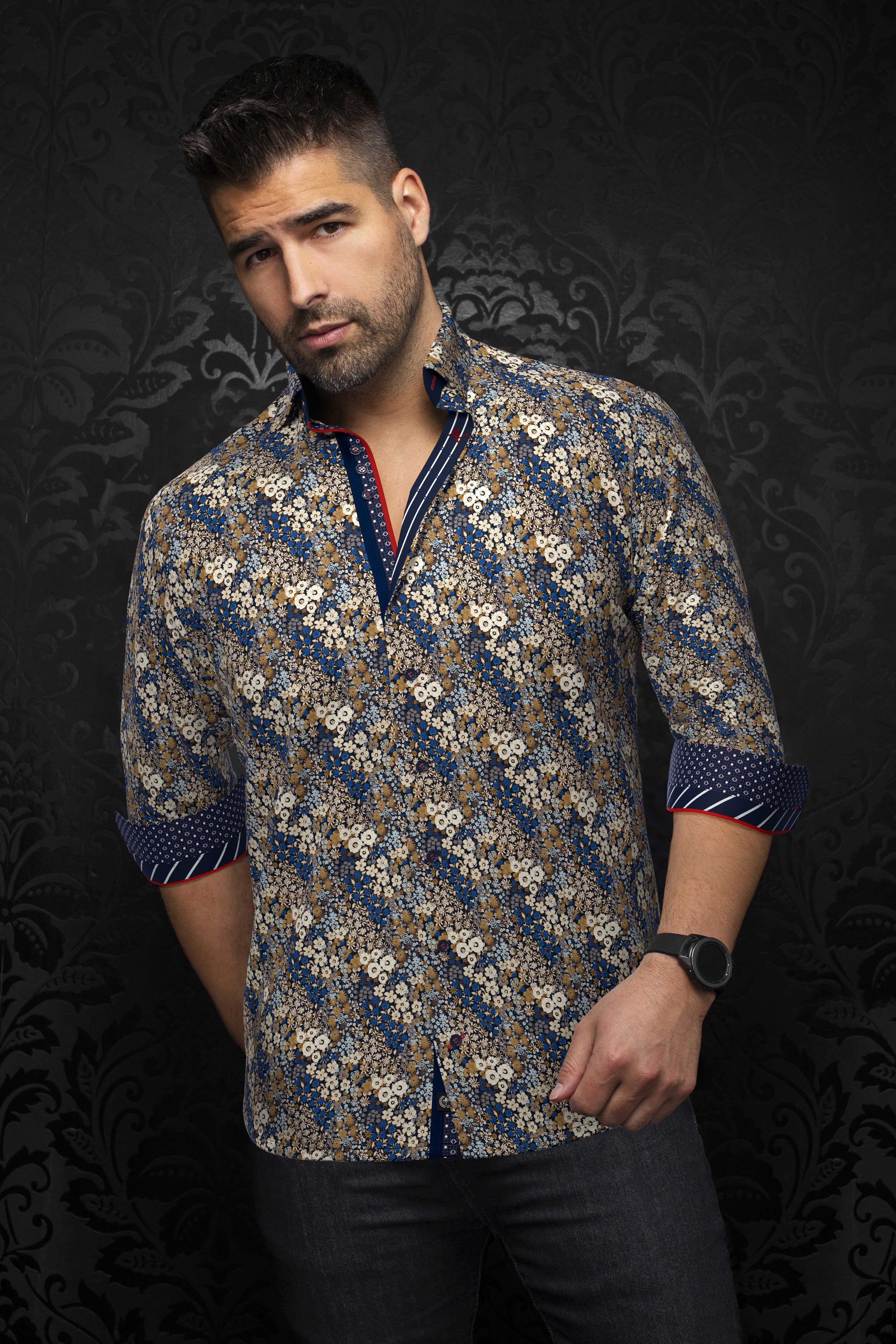 shirt | MORRIS, Tobacco