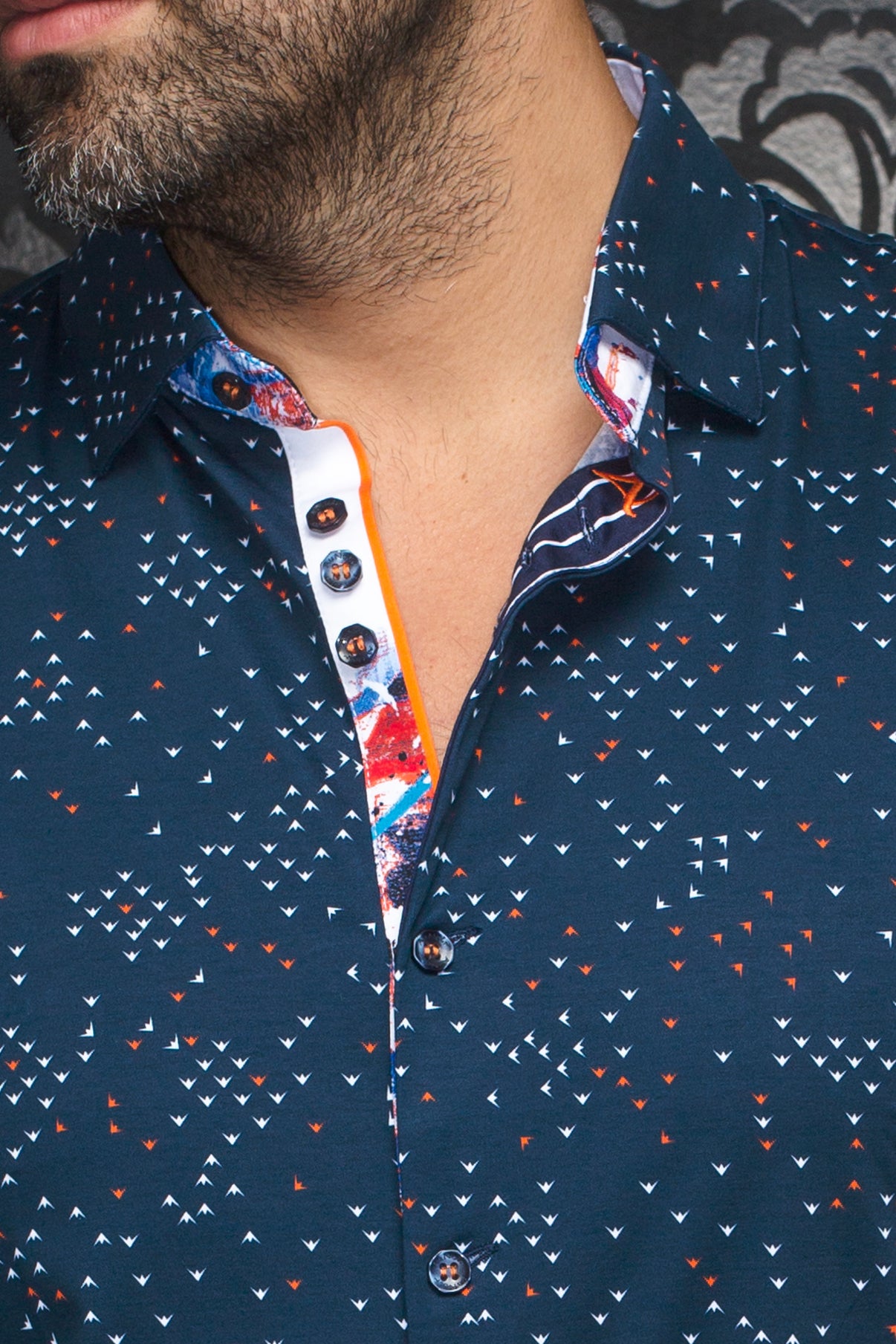 shirt | PAJARO, Navy Orange