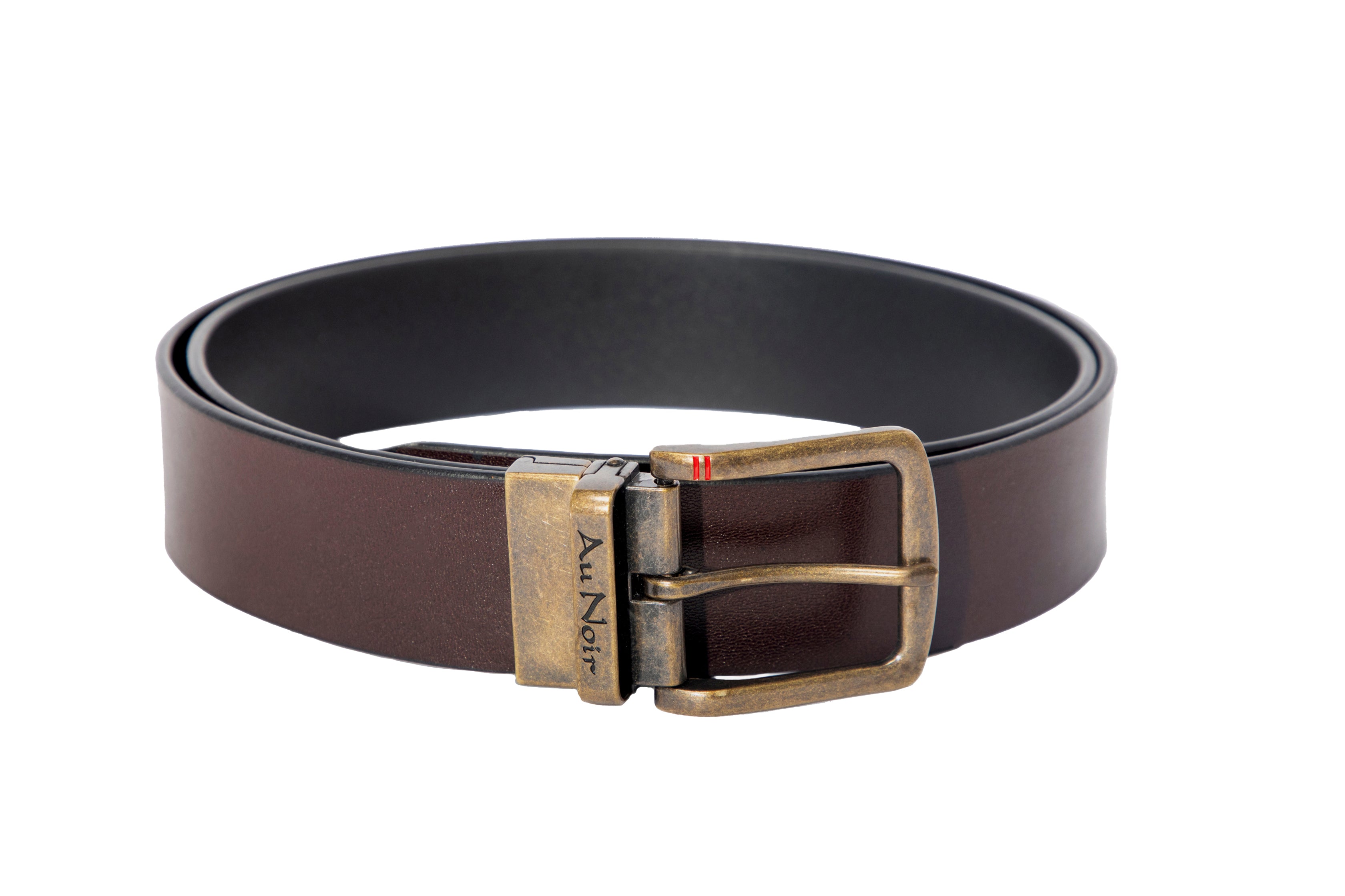 REVERSIBLE BELT | STRAUSS BRASS, black-brown