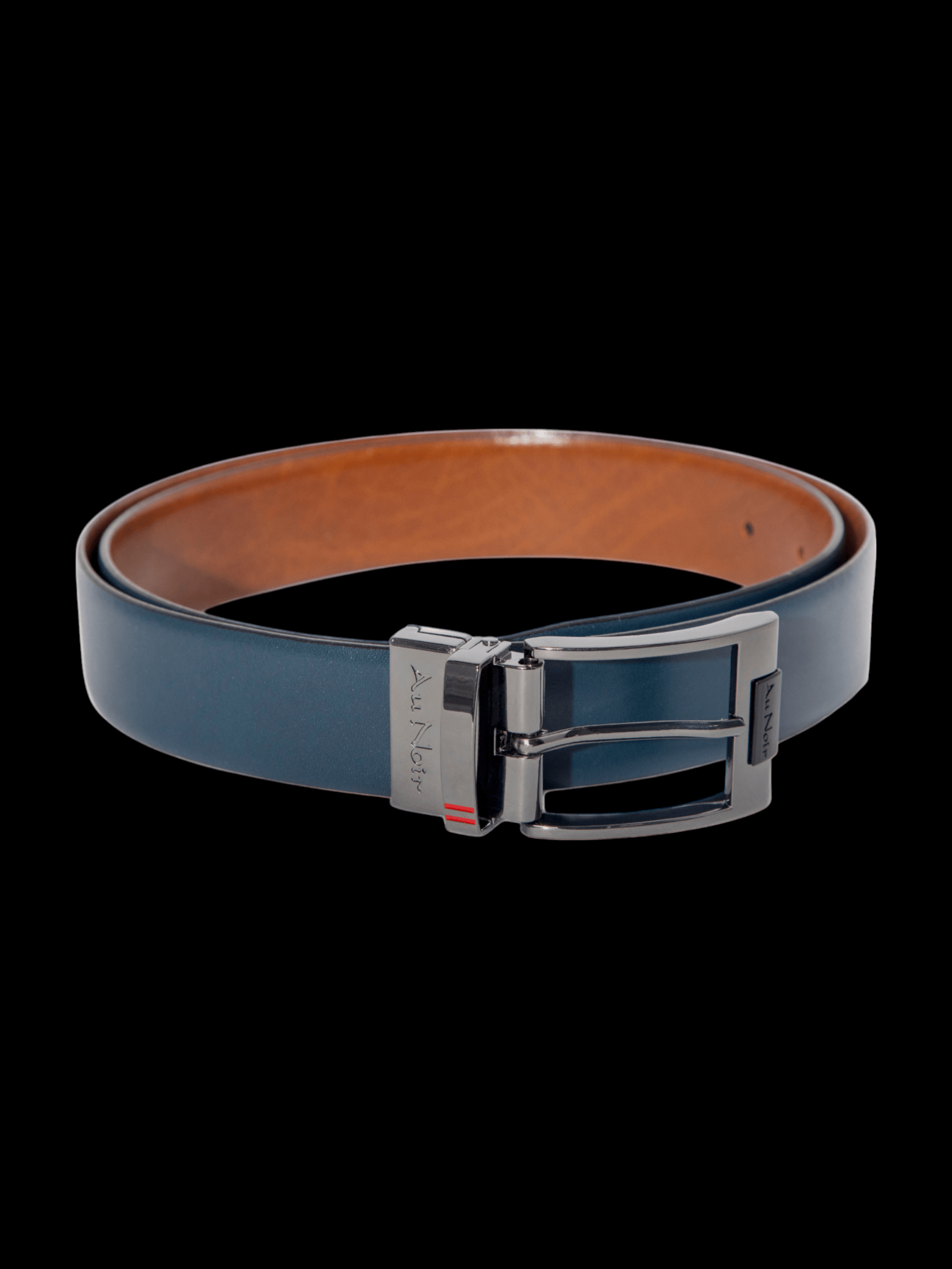 CEINTURE RÉVERSIBLE | DESOTO GUNMETAL, tan - navy - AU NOIR