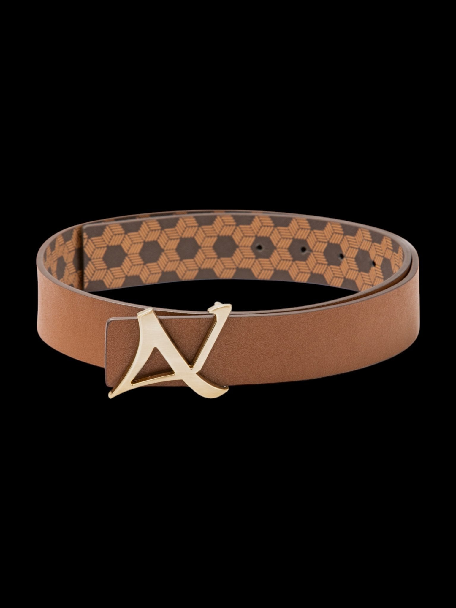 REVERSIBLE BELT | SHELBY GOLD, brown - AU NOIR