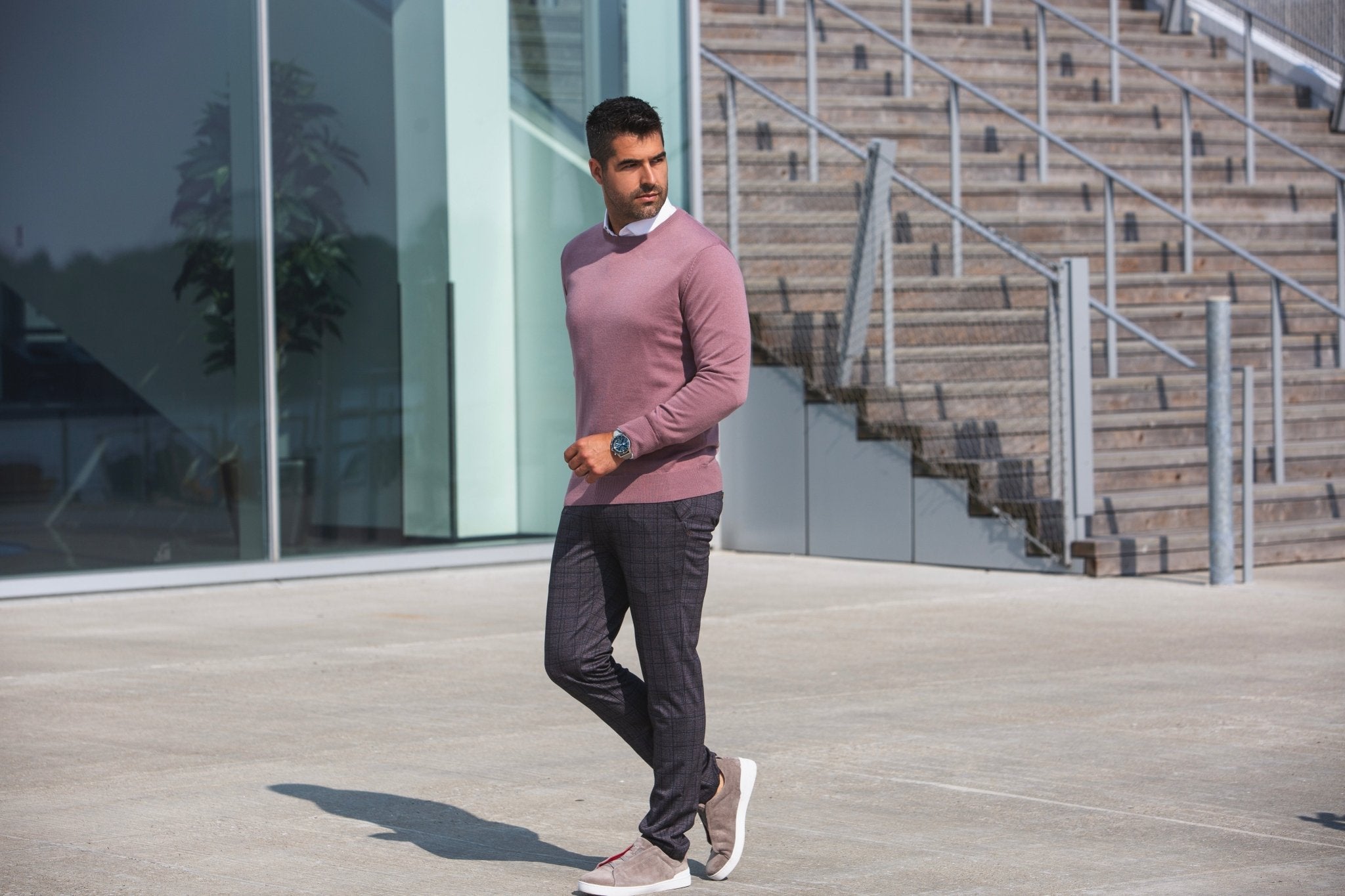 MERINO WOOL SWEATER | MARINI, ROSEWOOD - AU NOIR