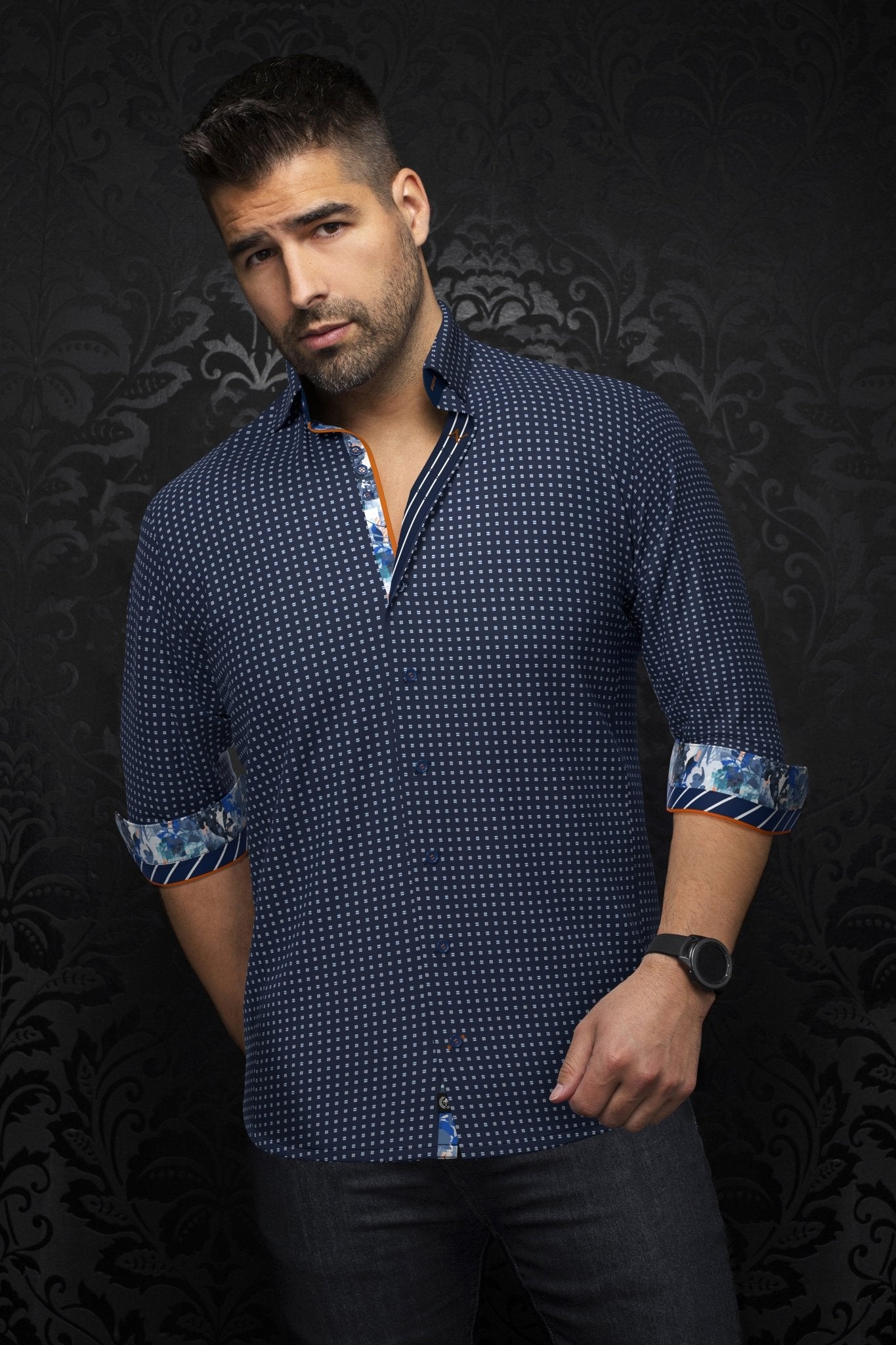 Shirt | ARLO, Navy - AU NOIR