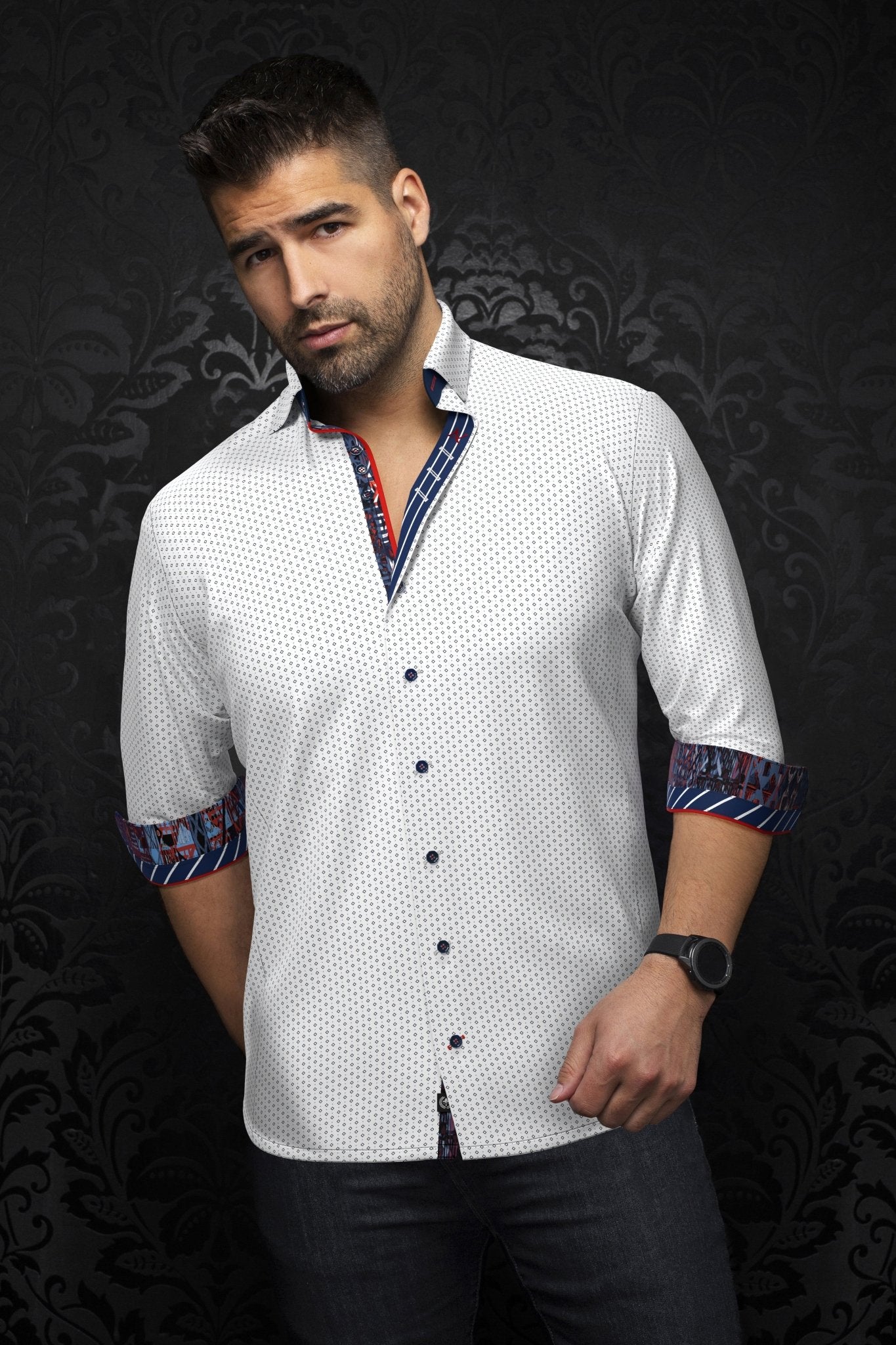 shirt | BALLERINI, White Navy - AU NOIR