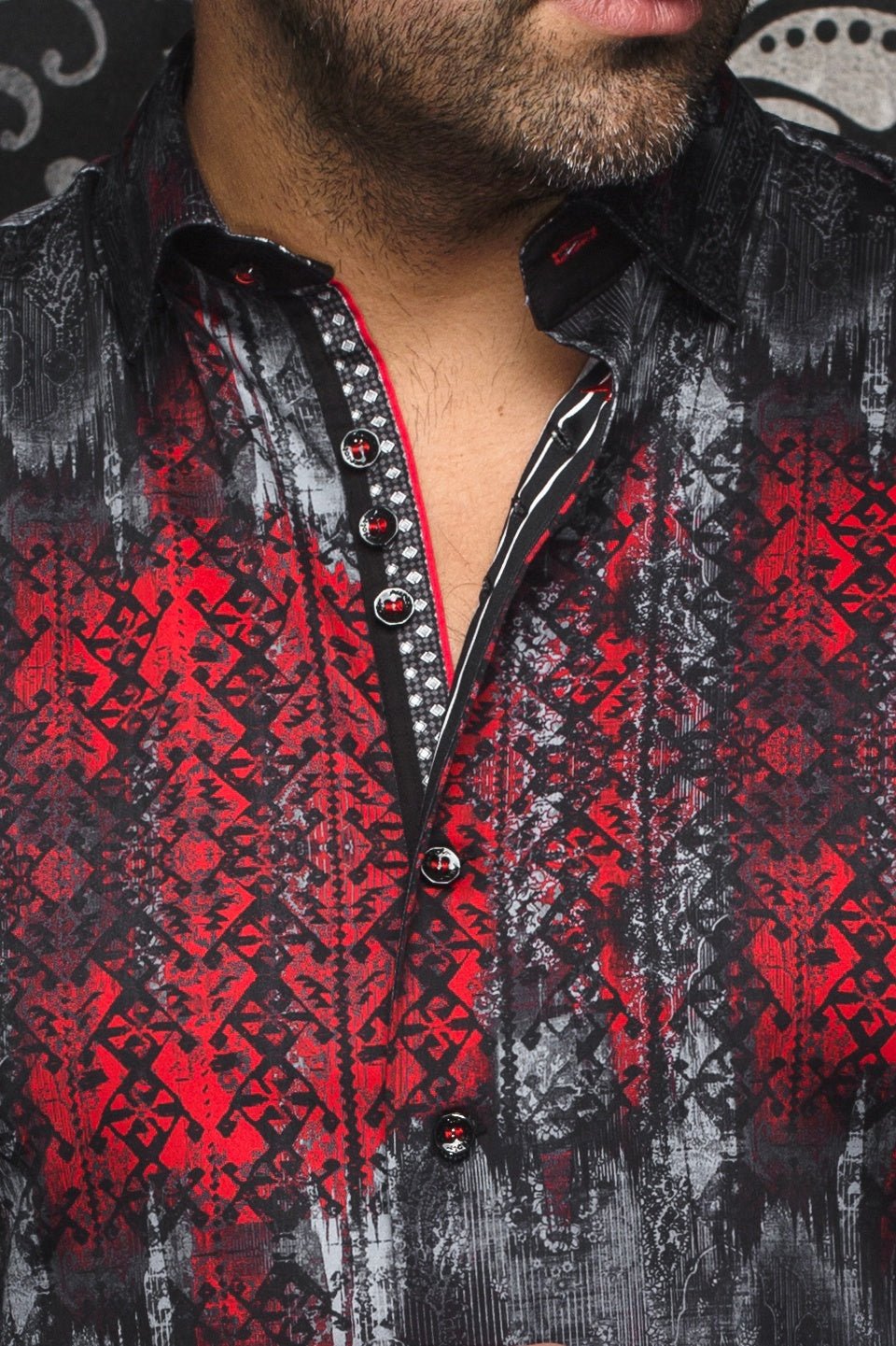 shirt | DARRELL, Black Red - AU NOIR