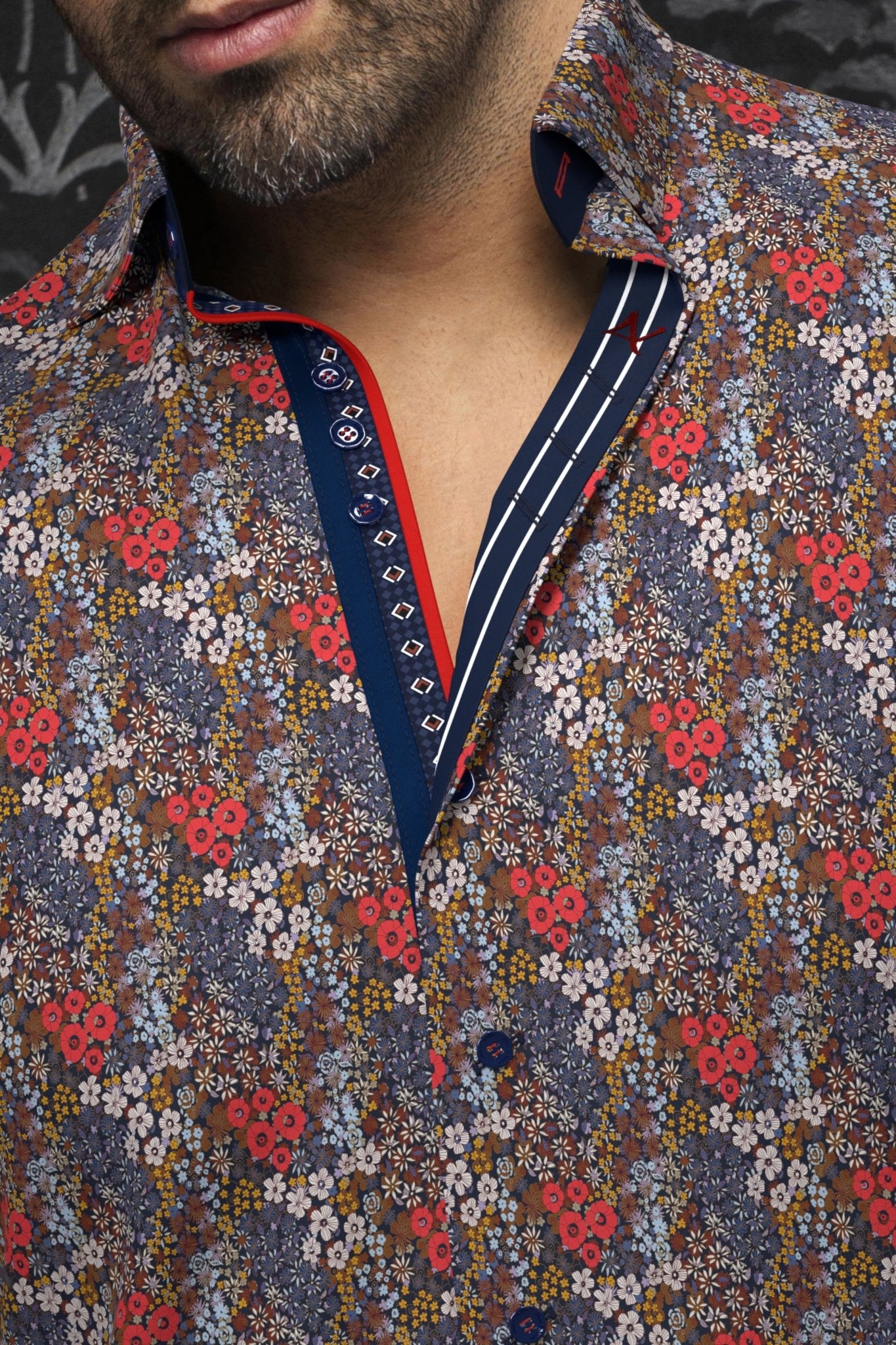 shirt | MORRIS, Red Multi - AU NOIR