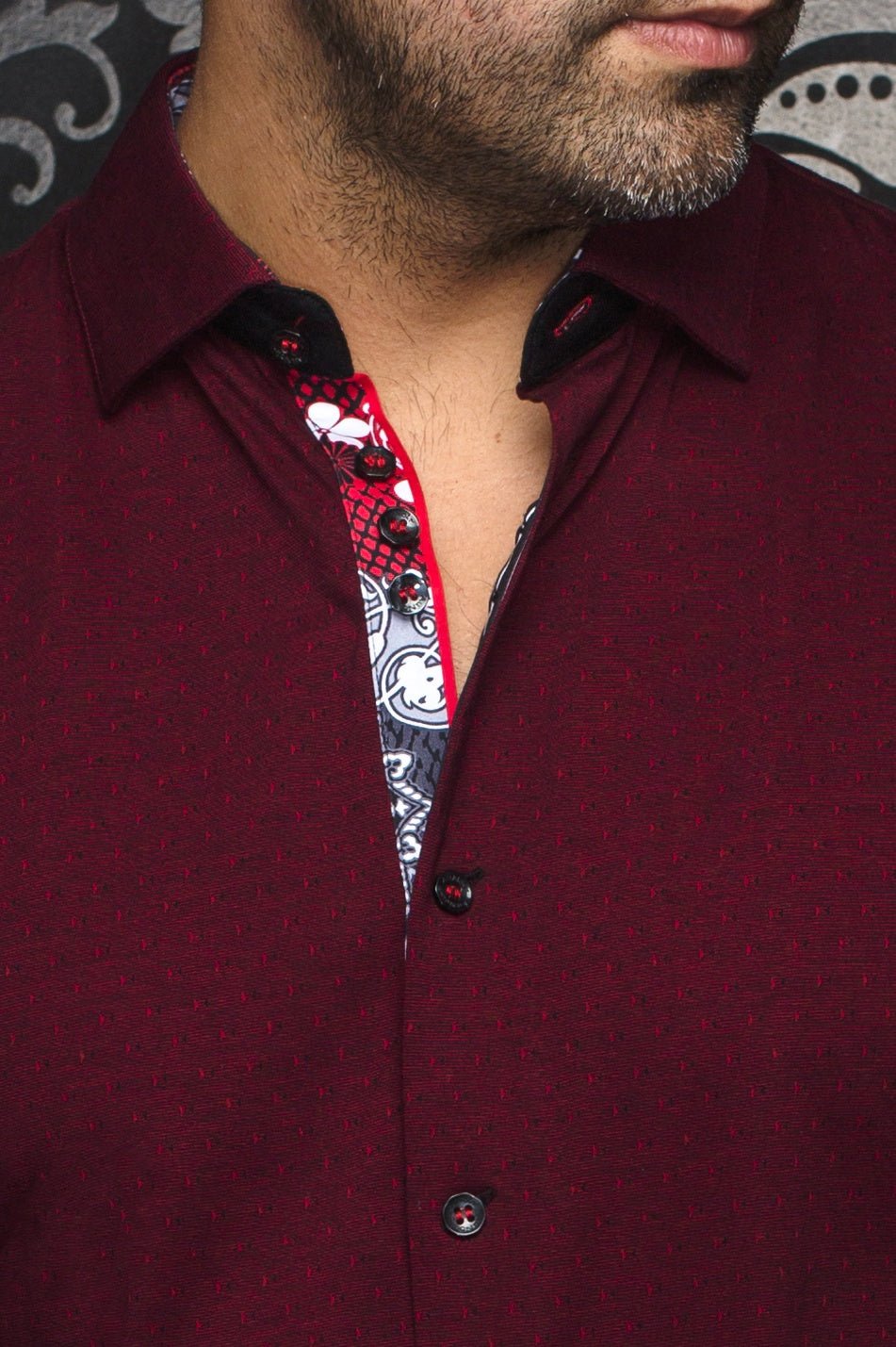 Shirt | NELSON, Black Red - AU NOIR