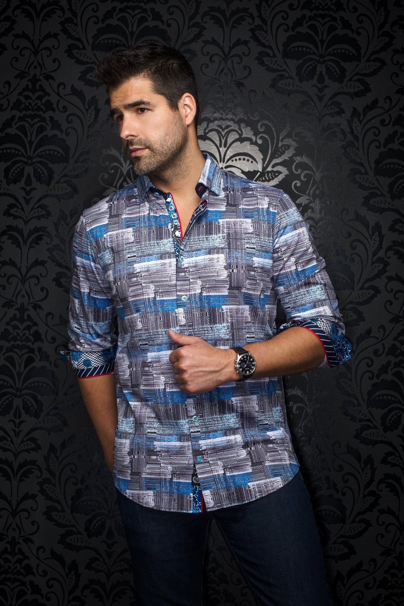 shirt | SARNELLI, White Blue - AU NOIR