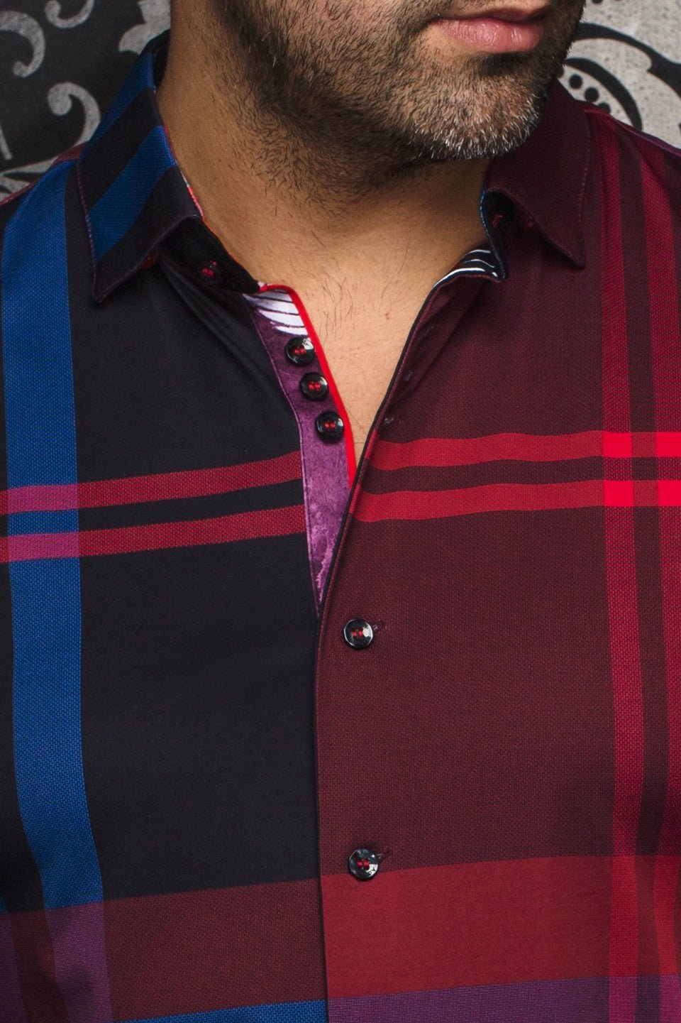 shirt | VERDI, Burgundy - AU NOIR