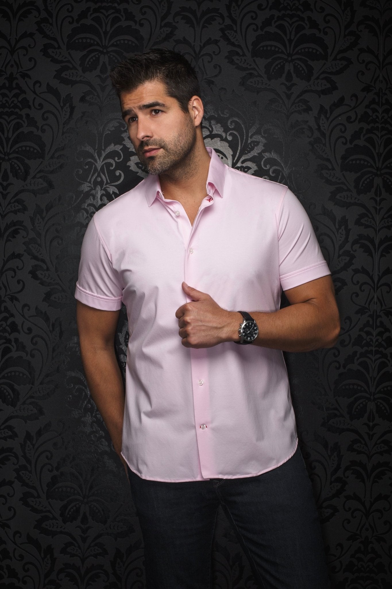 STRETCH SHORT SLEEVES | ALEX-SLD, Pink - AU NOIR